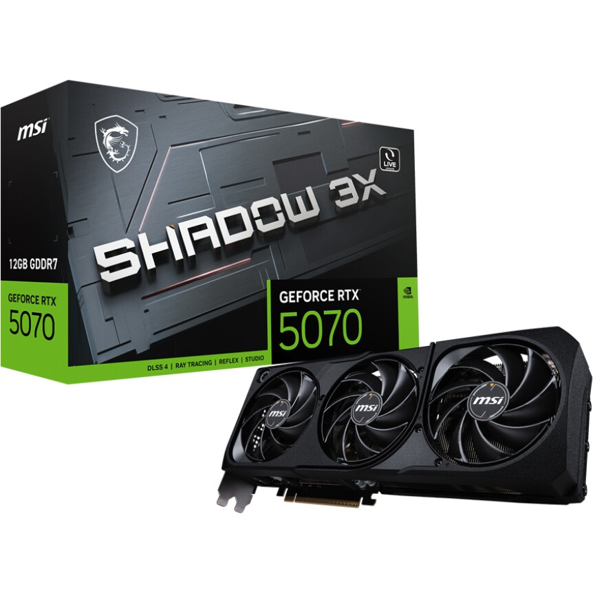 Видеокарта MSI PCI-E 5.0 RTX 5070 12G INSPIRE 3X NVIDIA GeForce RTX 5070 12Gb 192bit GDDR7 2542/2800