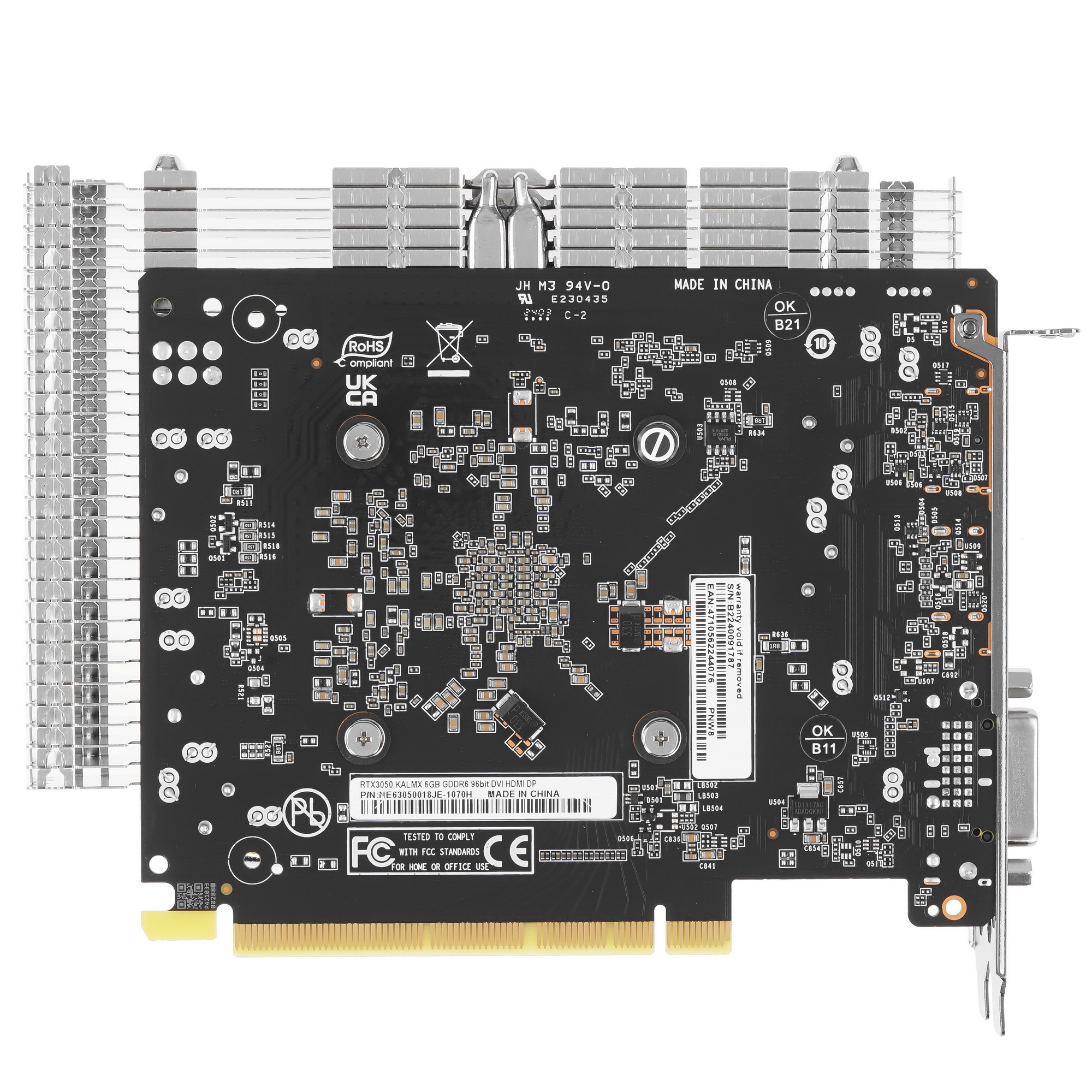 Видеокарта Palit RTX3050 KALMX NVIDIA GeForce RTX 3050 6Gb PCI-E 4.0 96bit GDDR6 1042/14000 DVIx1 HD
