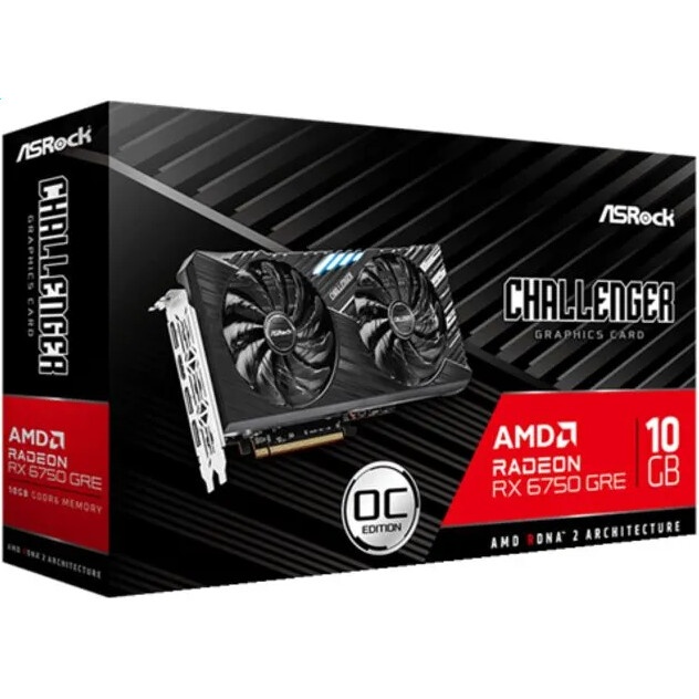 Видеокарта Asrock PCI-E 4.0 RX6750GRE CL 10GO AMD Radeon RX 6750GRE 10Gb 160bit GDDR6 2189/16000 HDM