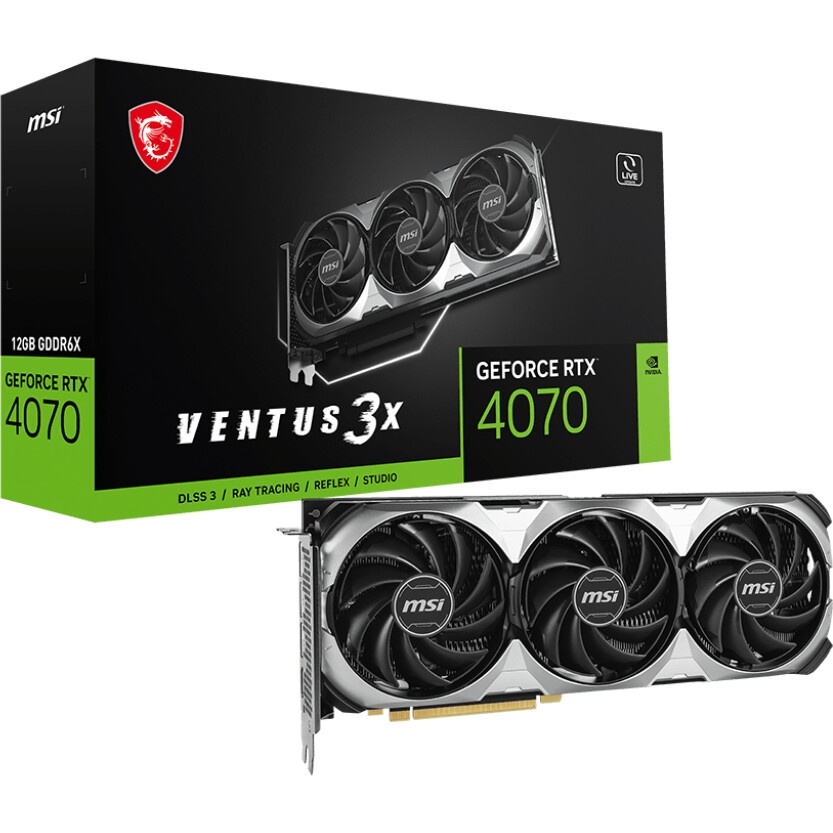 Видеокарта MSI RTX4070 VENTUS 3X E 12GB GDDR6X 192bit 3xDP HDMI 3FAN RTL