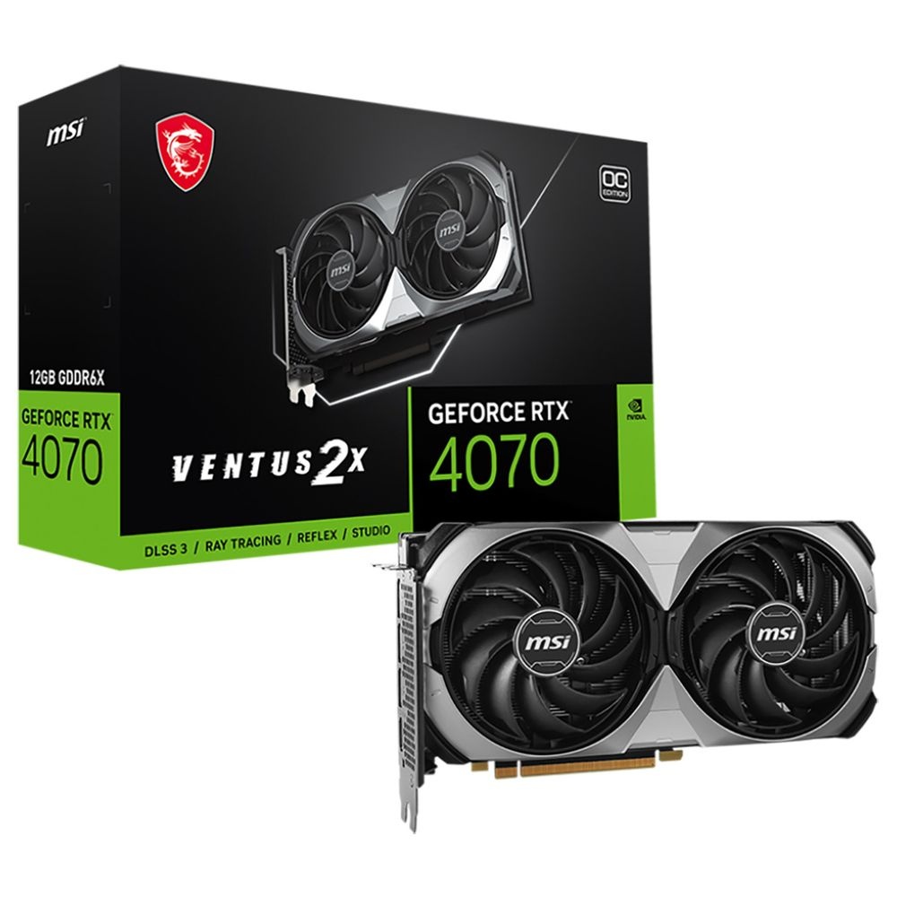 Видеокарта MSI RTX4070 VENTUS 2X E 12G OC NVIDIA GeForce RTX 4070 PCI-E 4.0 12288Mb 192 GDDR6X 2505/