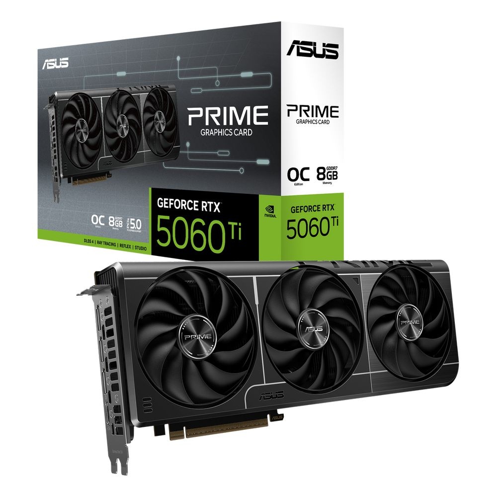 Видеокарта ASUS GeForce RTX5060Ti 8G OC EDITION  8Gb DDR7 128 bit 3*DP/HDMI (PRIME-RTX5060TI-O8G) RTL