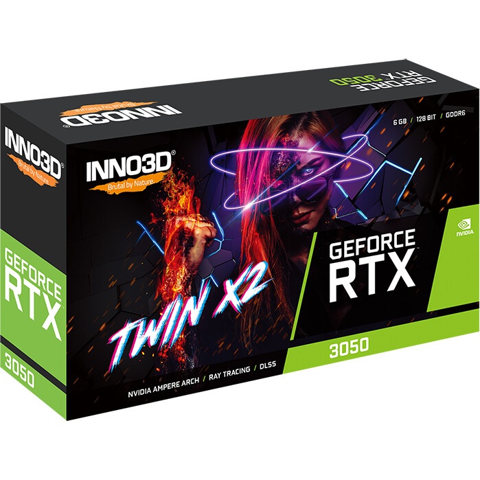 Видеокарта MAXSUN MS-RTX3050 TRB 6G RTX3050 HDMI, DP, DVI, 6G, D6