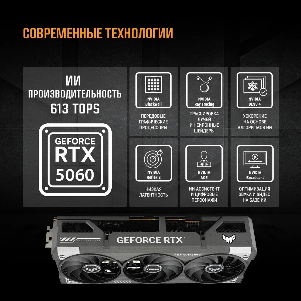 Видеокарта MAXSUN MS-RTX5060 iCraft OC8Gic RTX5060 HDMI, 3*DP, 8G, D7