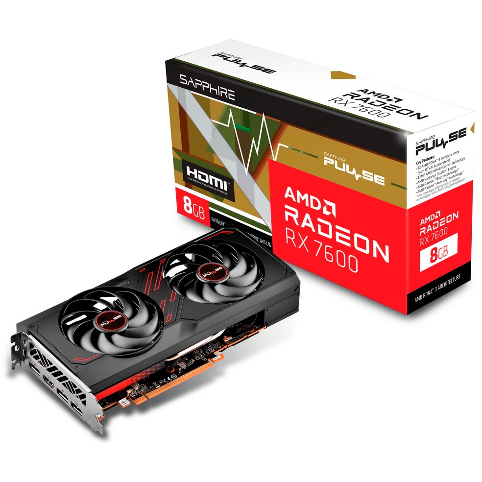 Видеокарта Asrock PCI-E 4.0 RX7600 CLP 8GO AMD Radeon RX 7600 8Gb 128bit GDDR6 2280/18000 HDMIx1 DPx