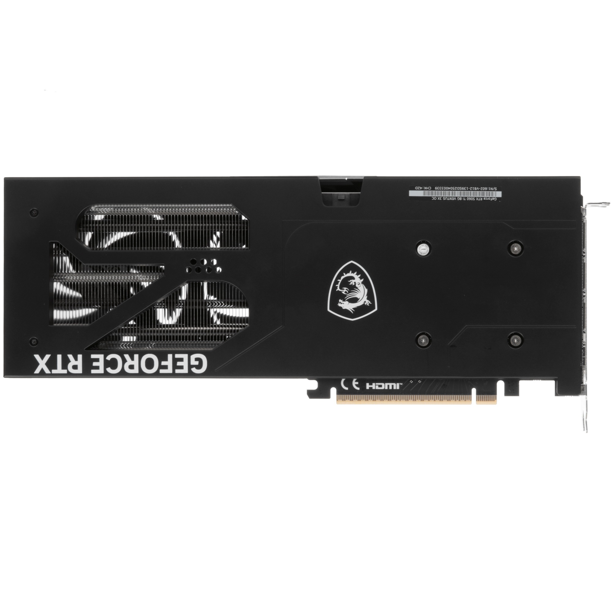 Видеокарта MSI PCI-E 5.0 RTX 5060 Ti 8G VENTUS 3X OC NVIDIA GeForce RTX 5060TI 8Gb 128bit GDDR7 2602