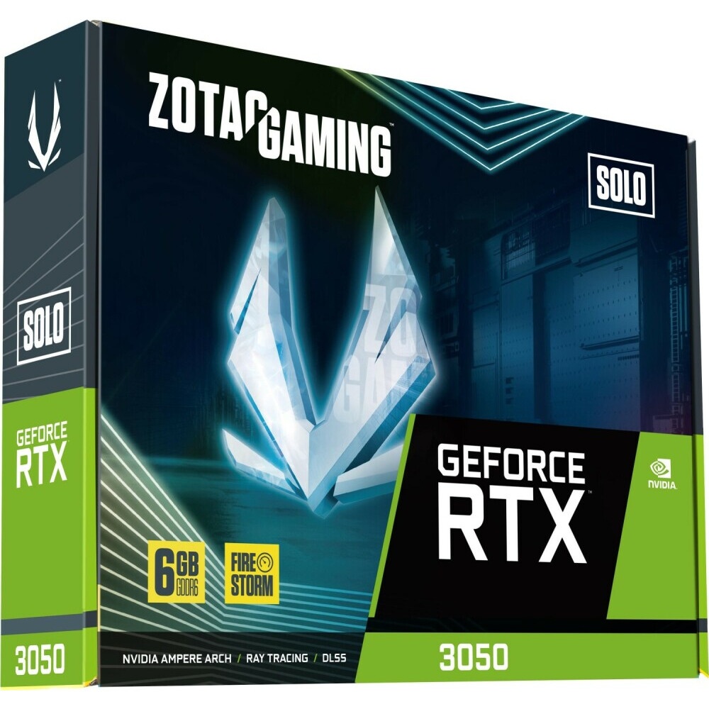 Видеокарта Zotac RTX3050 SOLO 6GB GDDR6 96bit 3xDP HDMI 1FAN Lite Pack