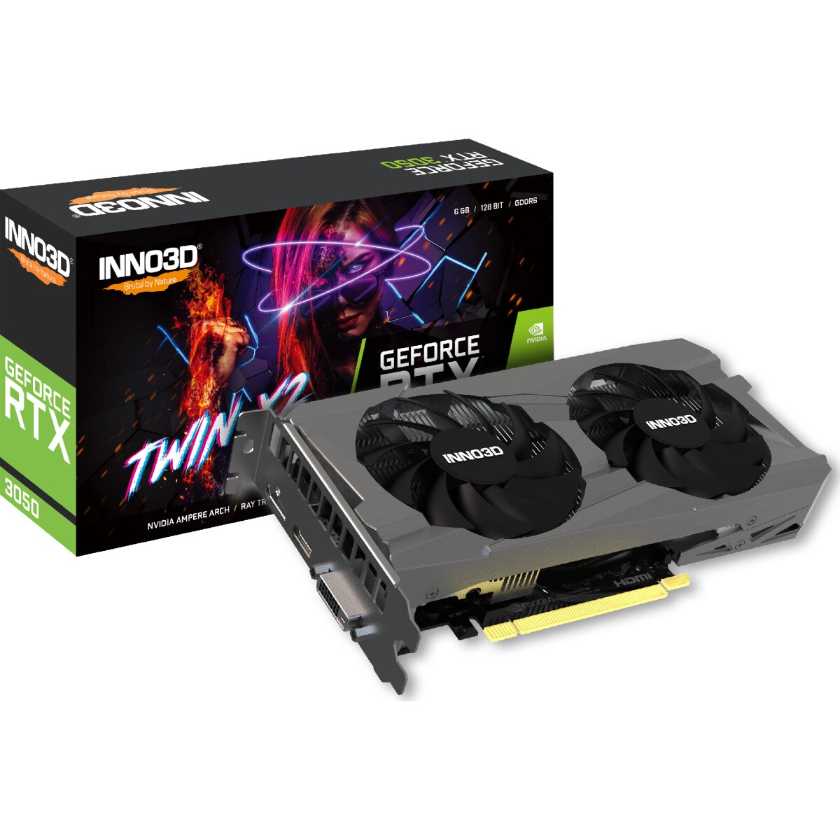Видеокарта Zotac RTX3050 SOLO 6GB GDDR6 96bit 3xDP HDMI 1FAN Lite Pack
