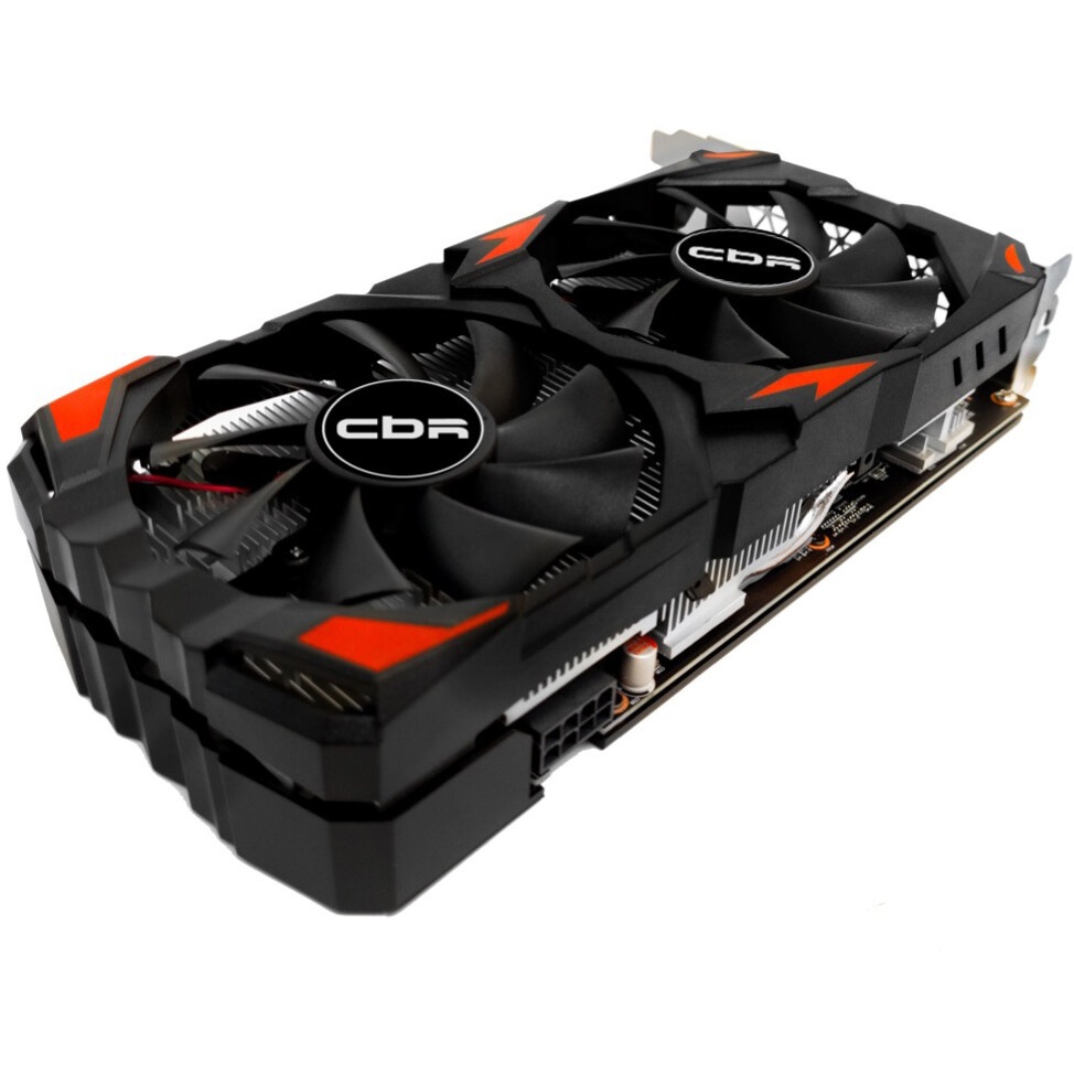 Видеокарта CBR Radeon RX 580 8G GDDR5, 256BIT, 2048, 1168MHz, Dual fan PCIE 3.0, 150W (HDMI/2xDP) VGA-STX580-8G-RTL