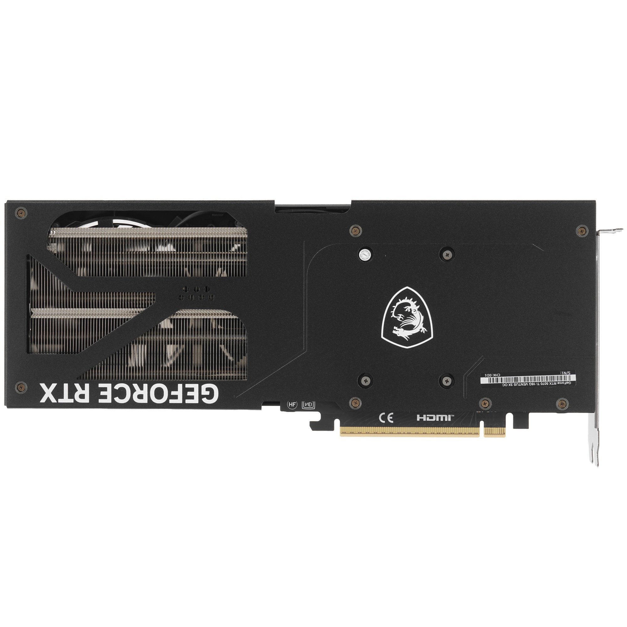 Видеокарта MSI RTX5070Ti 16G VENTUS 3X OC 16GB GDDR7 256bit 3xDP HDMI 3FAN RTL