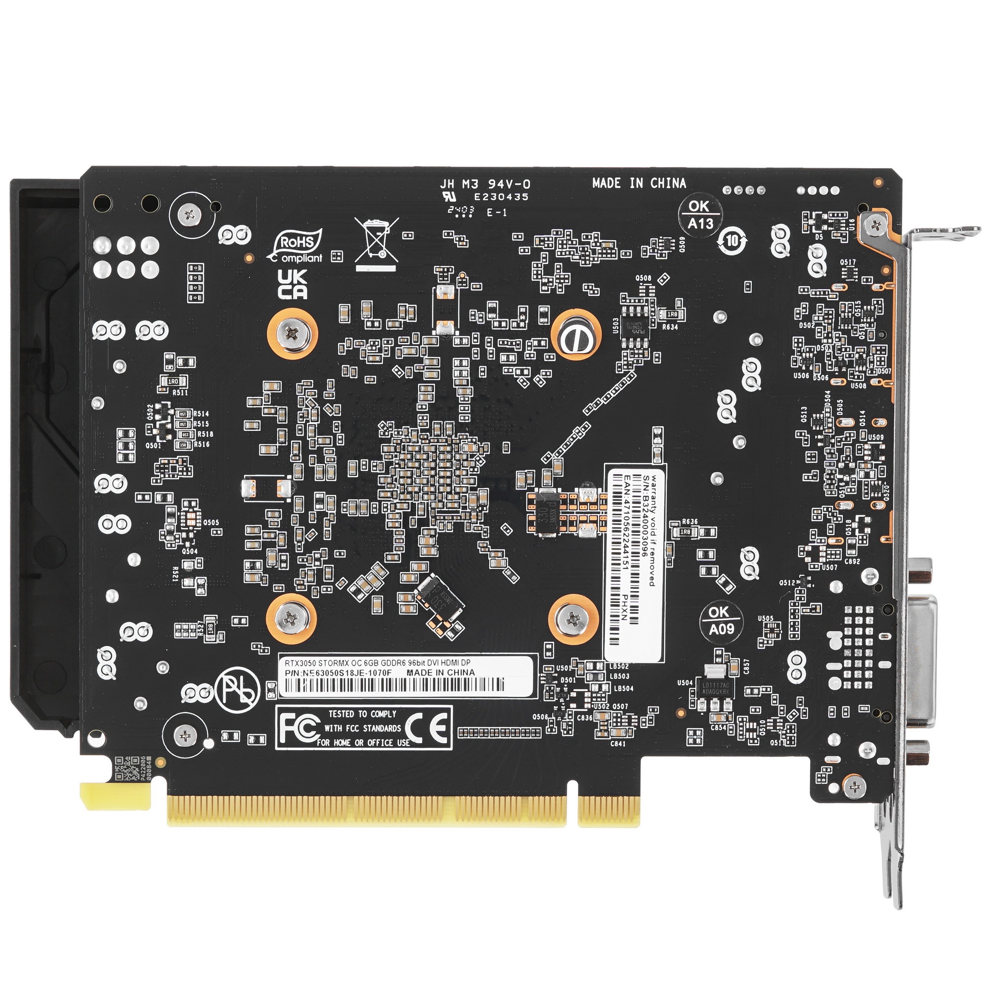 Видеокарта Palit RTX3050 STORMX OC 6Gb NVIDIA GeForce RTX 3050 6Gb PCI-E 4.0 96bit GDDR6 1042/14000