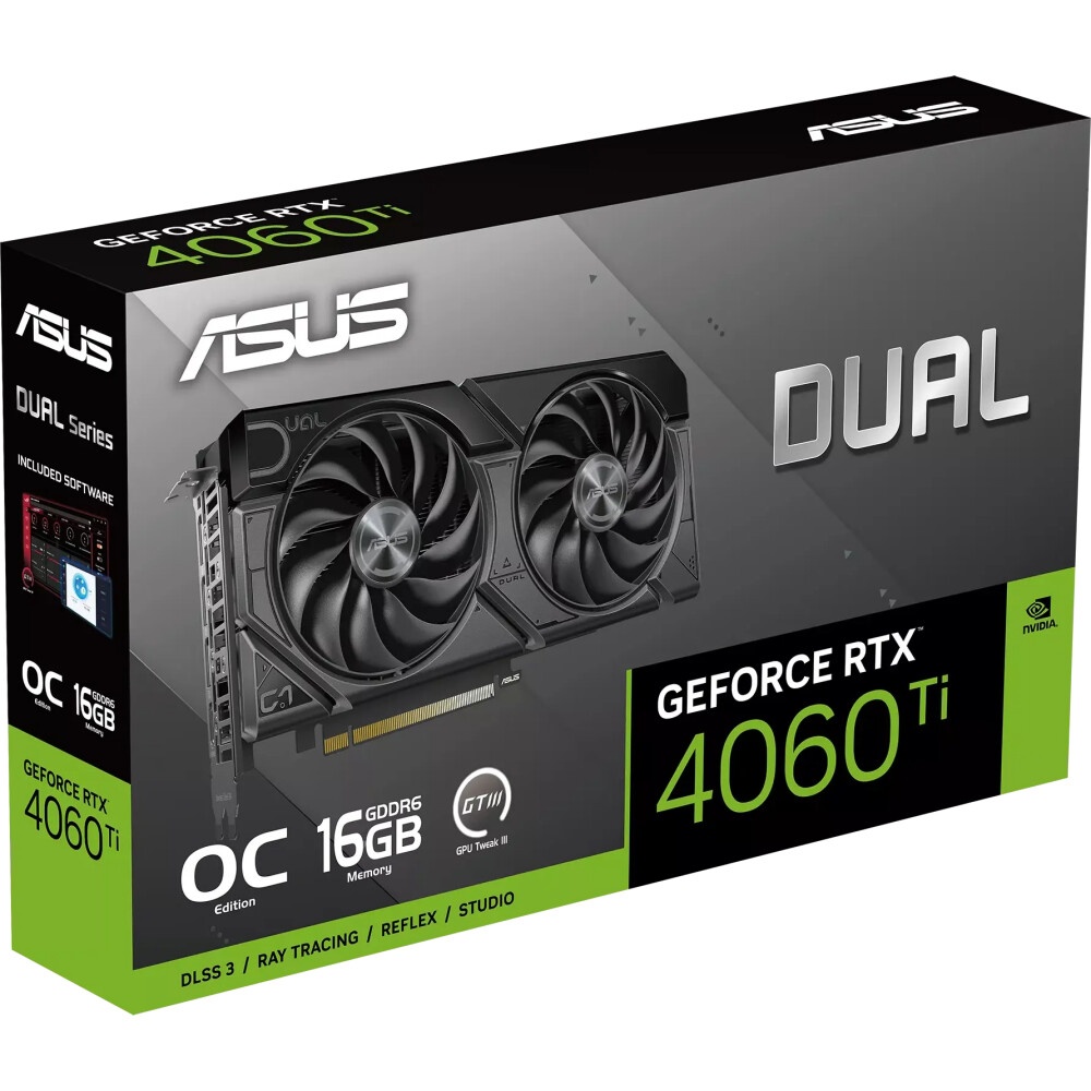 Видеокарта Asus DUAL-RTX4060TI-O16G-EVO NVIDIA GeForce RTX 4060TI 16Gb 128bit GDDR6 PCI-E 4.0 2595/1