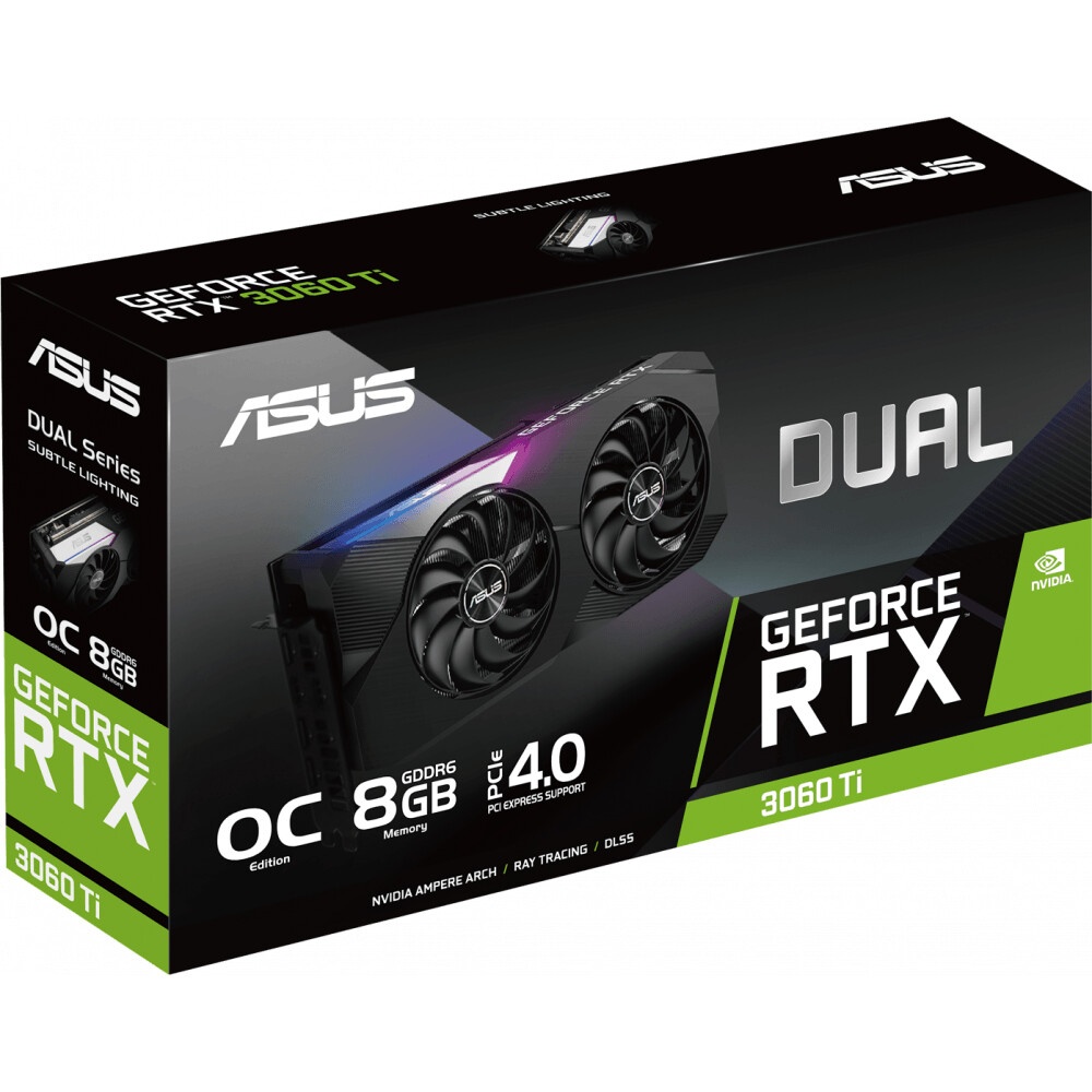 Видеокарта Asus DUAL-RTX3060TI-O8G-V2 8GB LHR GDDR6 2xHDMI 2.1 3xDP 1.4a