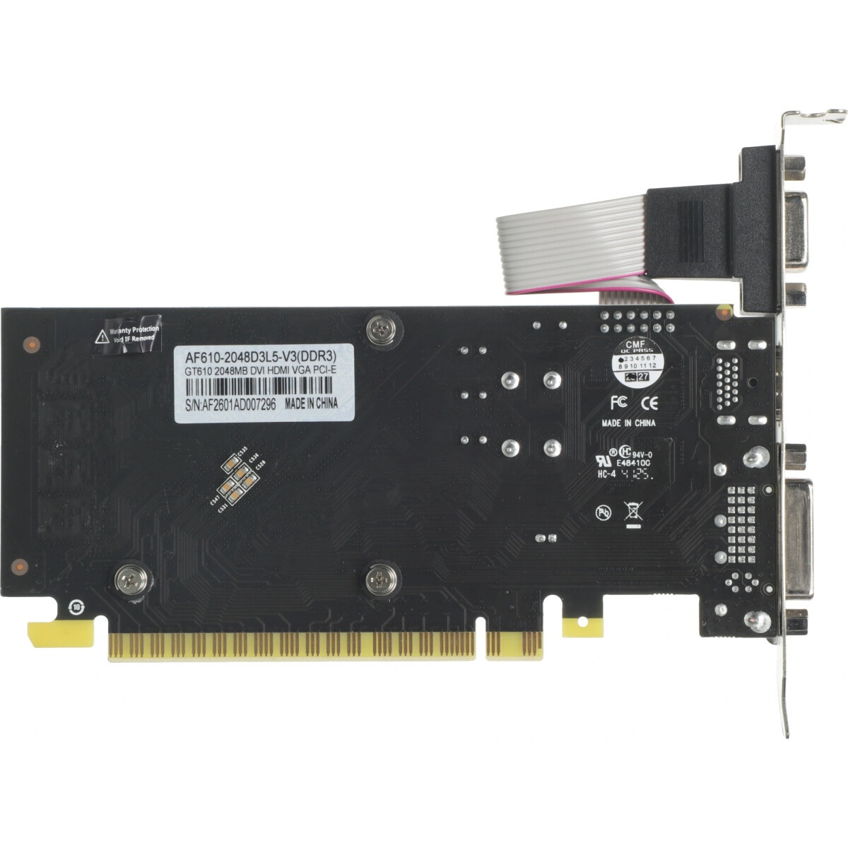 Видеокарта Afox PCI-E 3.0 AF610-2048D3L5-V3 NVIDIA GeForce GT 610 2Gb 64bit GDDR3 810/1333 DVIx1 HDM