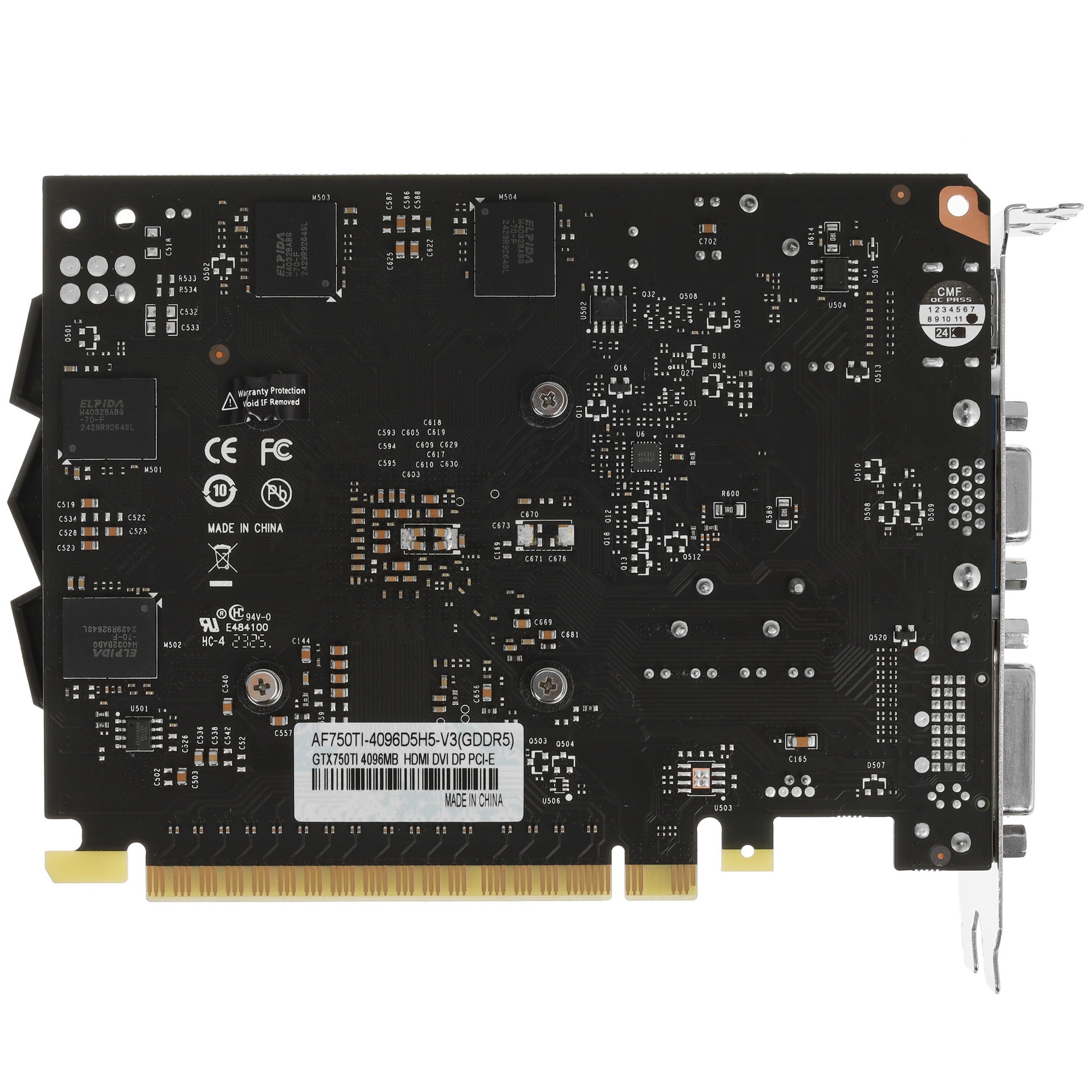 Видеокарта Afox GTX750Ti 4GB GDDR5 128bit VGA DVI HDMI 1FAN RTL
