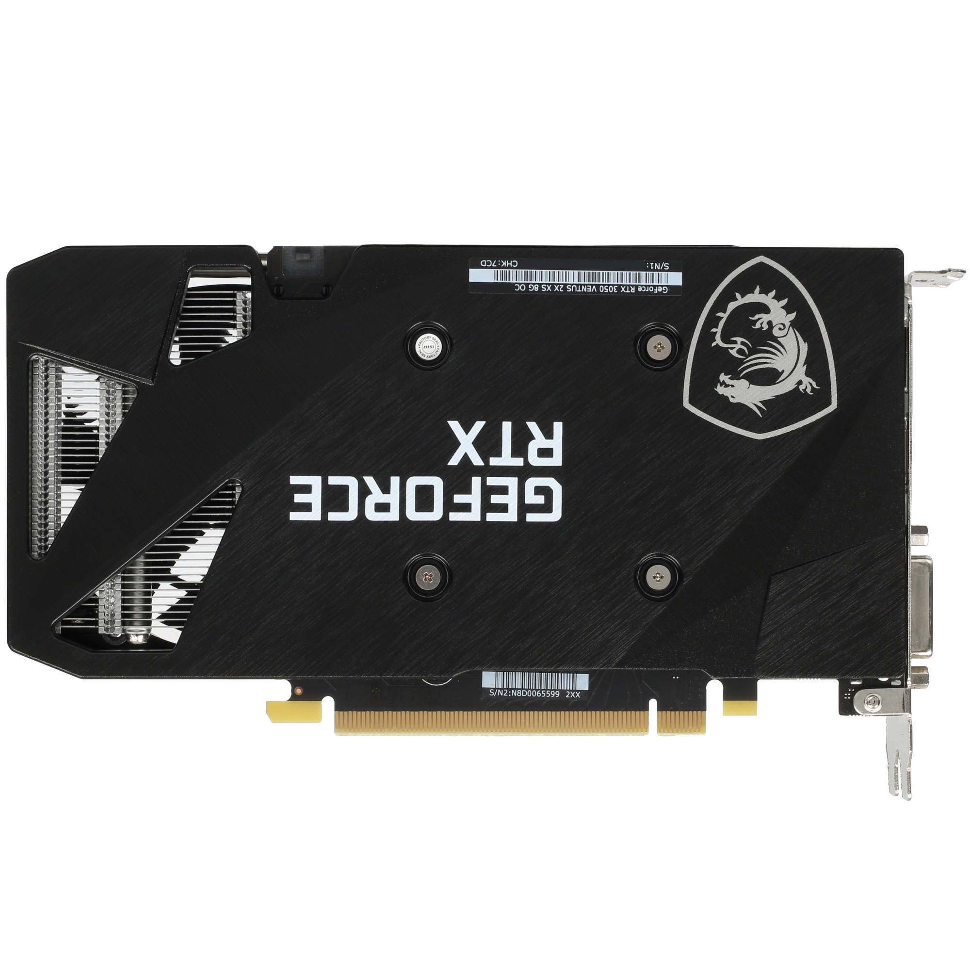 Видеокарта MSI RTX3050 VENTUS 2X XS 8G OC GeForce RTX3050 8Gb 128bit GDDR6 1807/14000 DVIx1 HDMIx1 D