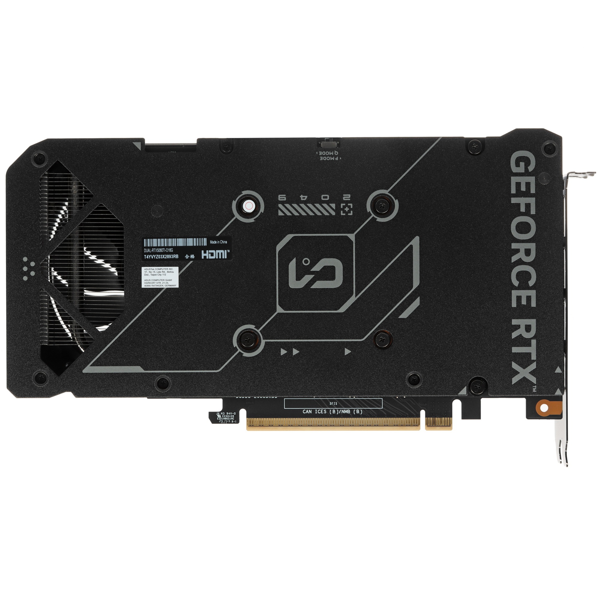 Видеокарта ASUS RTX5060Ti DUAL OC 16GB GDDR7 128bit 3xDP HDMI 2FAN RTL [DUAL-RTX5060TI-O16G]