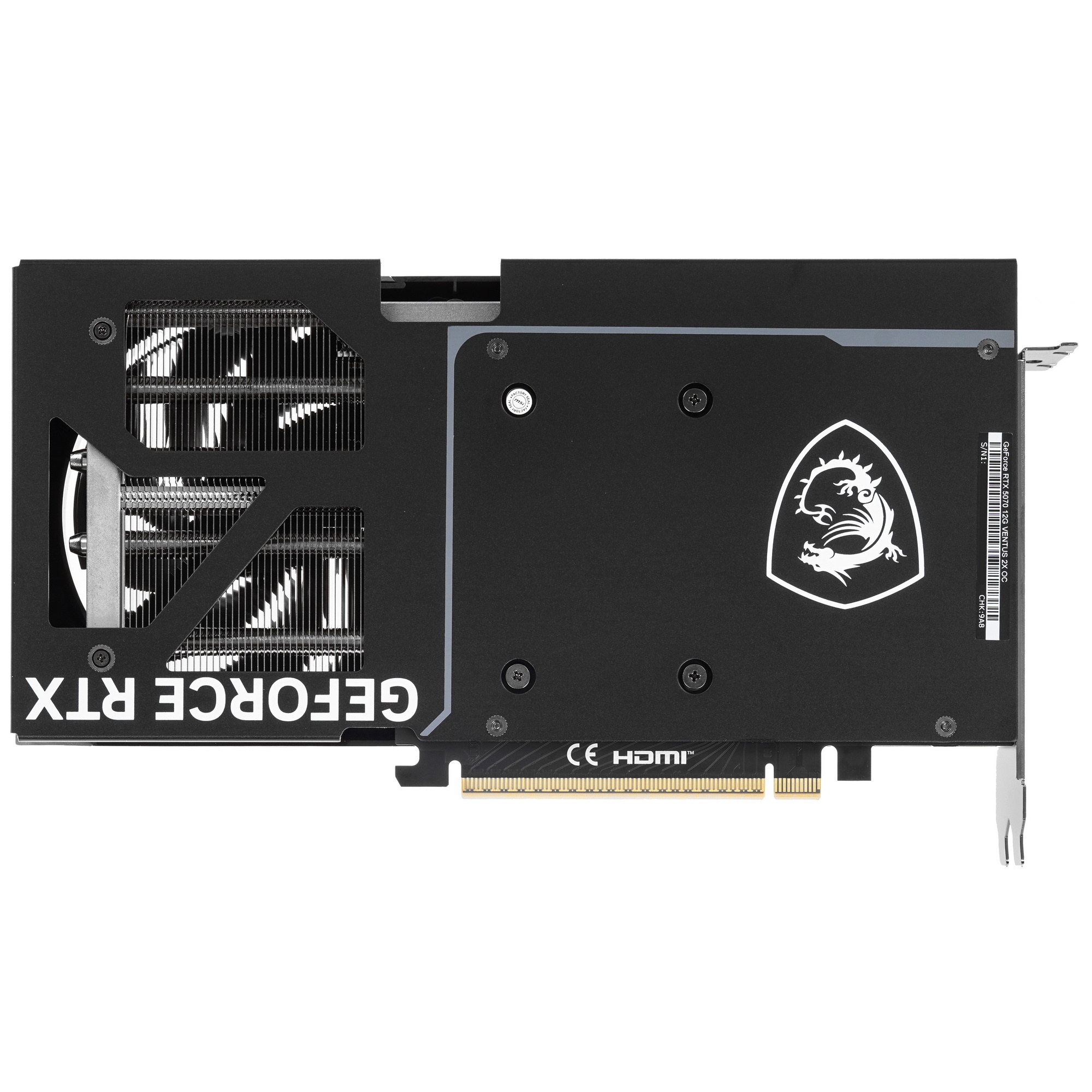 Видеокарта MSI RTX5070 12G VENTUS 2X OC RTX5070 PCI-E 5.0 GDDR7 2542/28000 HDMIx1 DPx3 HDCP Ret