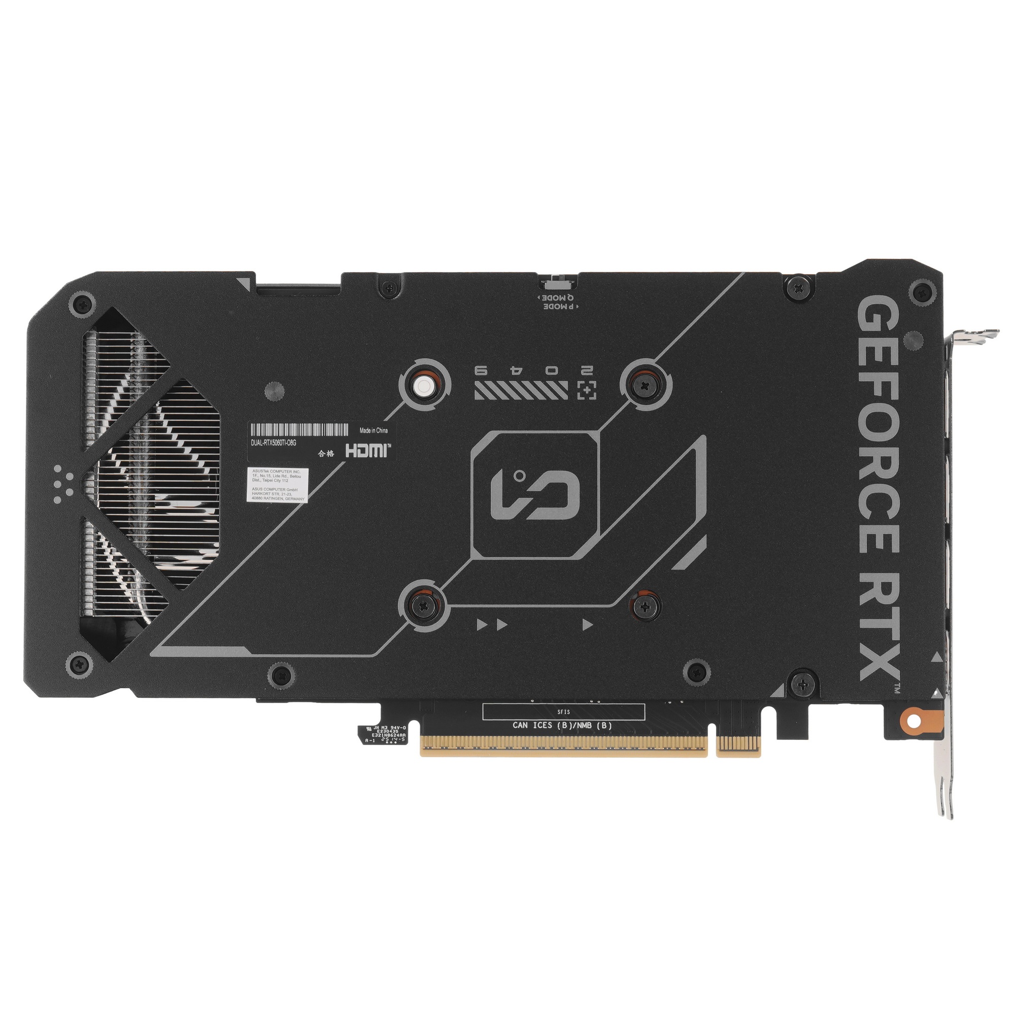 Видеокарта ASUS RTX5060Ti DUAL OC 8GB GDDR7 128bit 3xDP HDMI 2FAN RTL [DUAL-RTX5060TI-O8G]