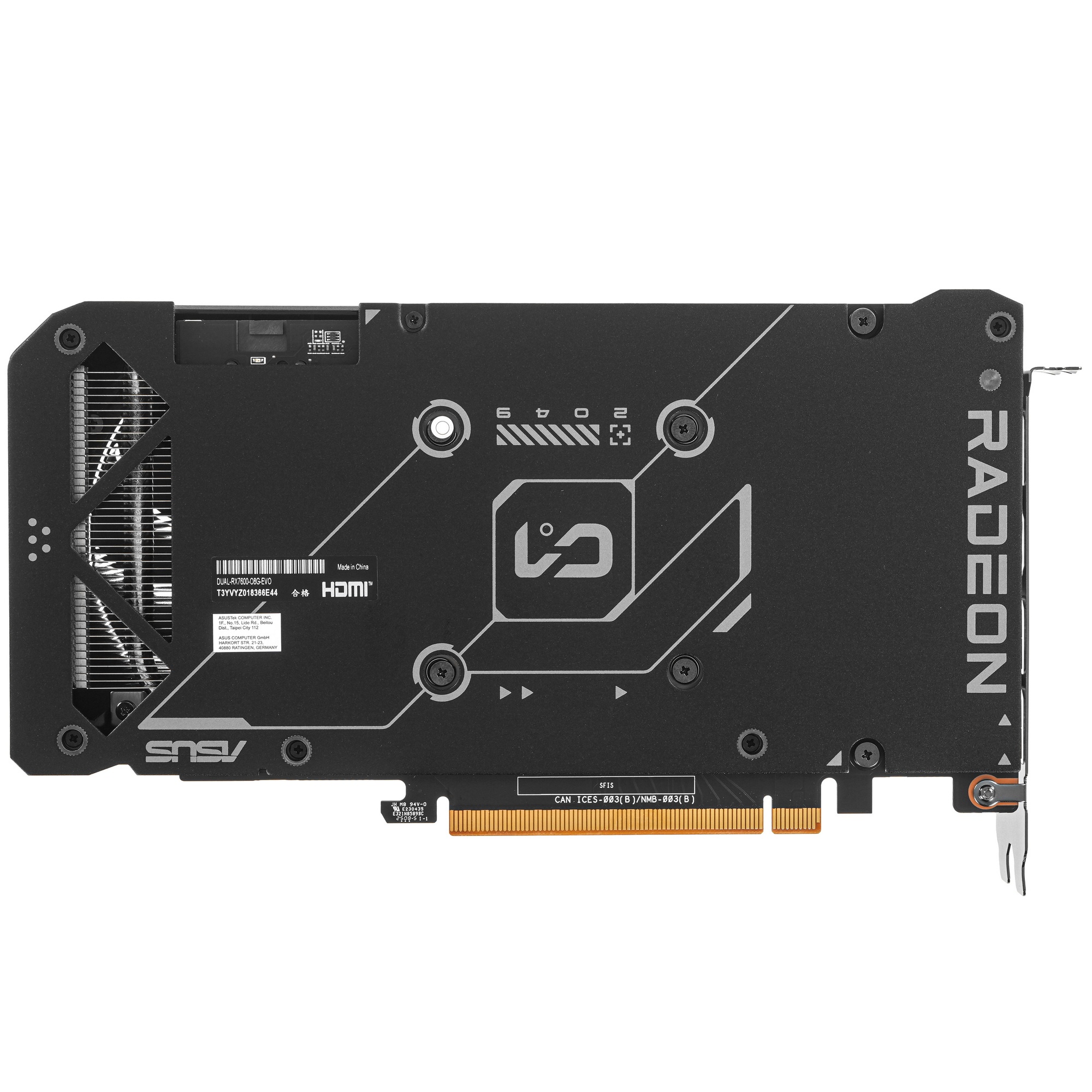 Видеокарта Asus AMD Radeon RX 7600 8Gb PCI-E DUAL-RX7600-O8G-EVO 128bit GDDR6 2280/18000 HDMIx1 DPx3