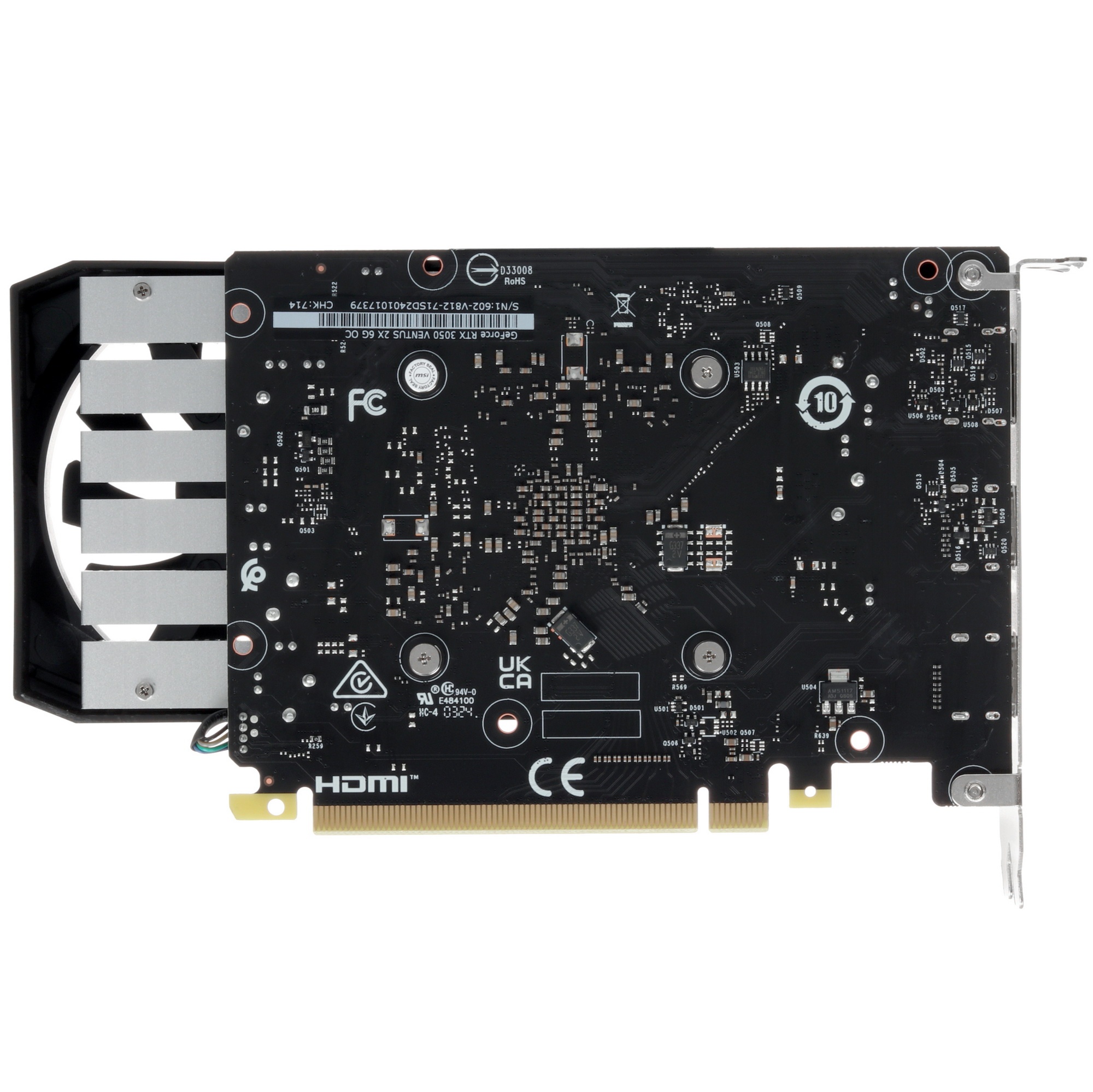 Видеокарта MSI RTX3050 VENTUS 2X E 6G OC NVIDIA RTX 3050 6Gb,  GDDR6, PCI-E 4.0, HDMIx2  DPx1 HDCP