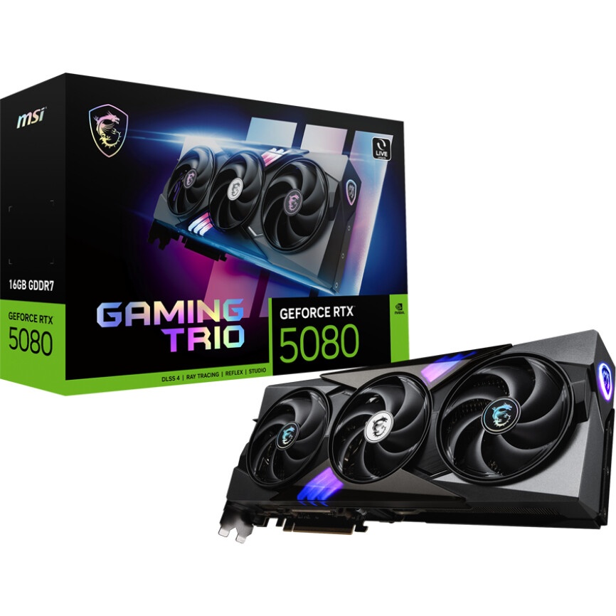 Видеокарта NVIDIA GeForce RTX 5080 MSI 16GB (RTX 5080 16G GAMING TRIO)