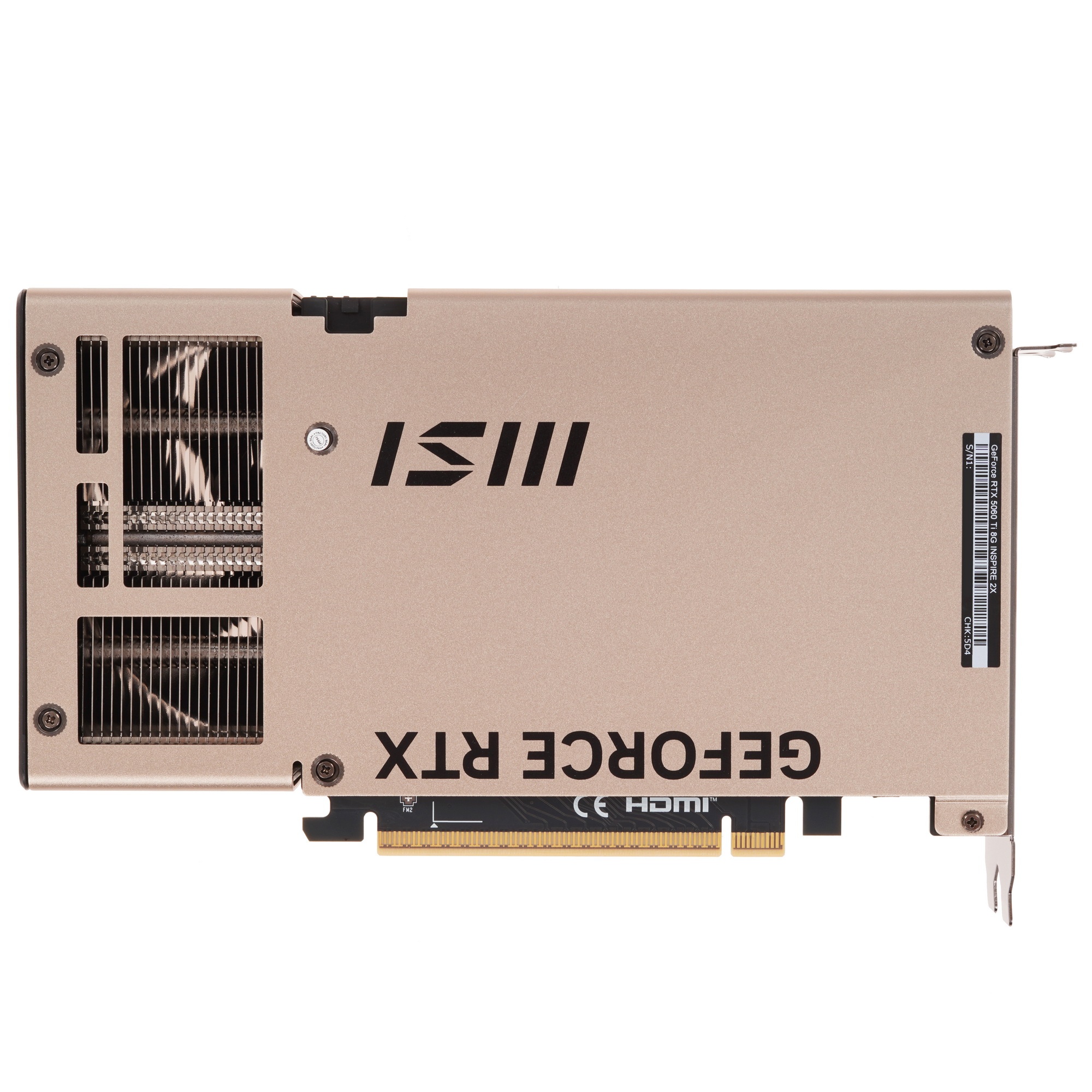 Видеокарта MSI PCI-E 5.0 RTX 5060 Ti 8G INSPIRE 2X NVIDIA GeForce RTX 5060TI 8Gb 128bit GDDR7 2602/2