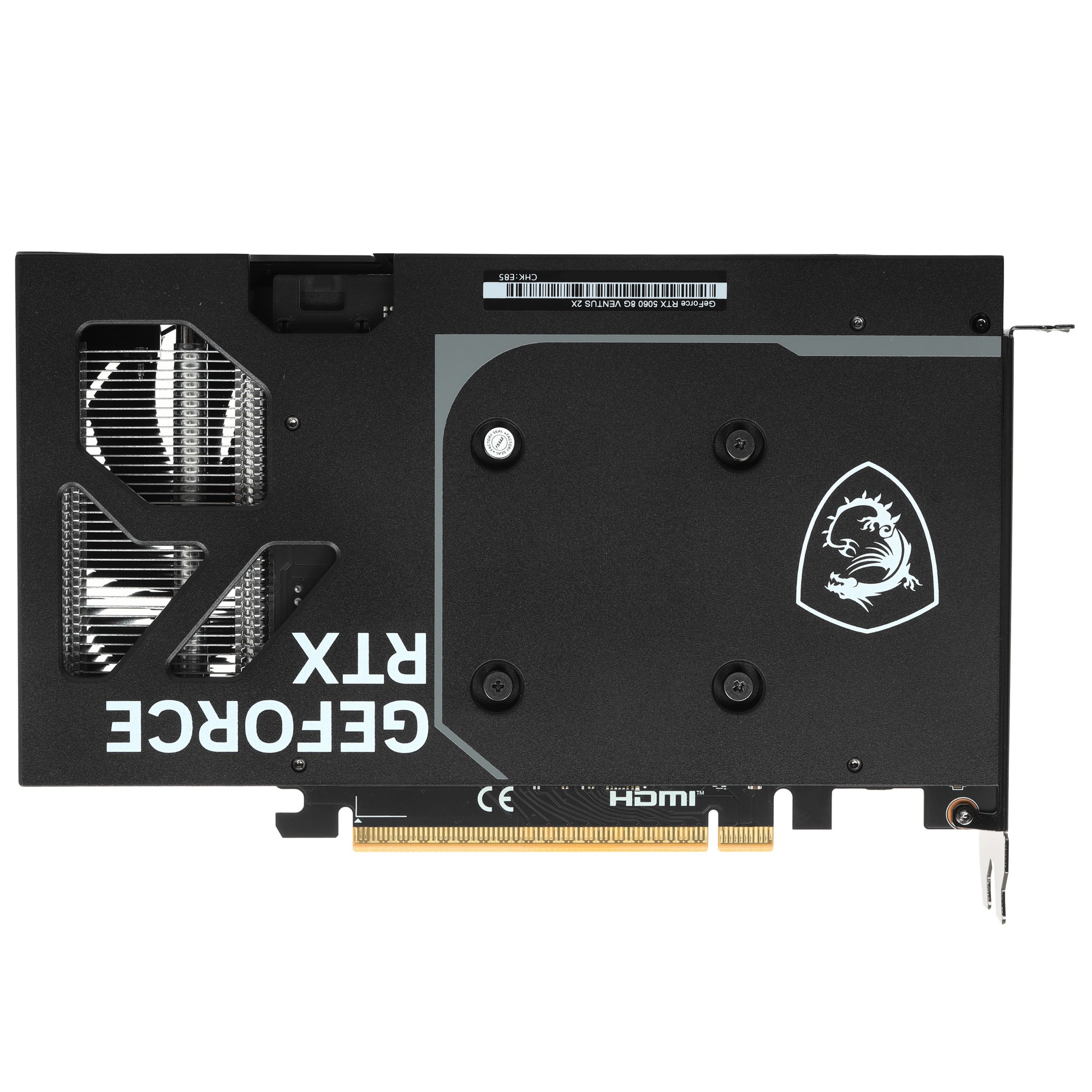 Видеокарта MSI PCI-E 5.0 RTX 5060 8G VENTUS 2X NVIDIA GeForce RTX 5060 8Gb 256bit GDDR7 2497/28000 H