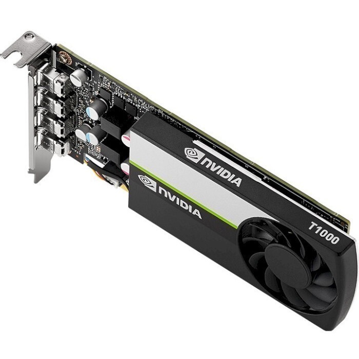 Видеокарта VGA PNY NVIDIA QUADRO T1000, 4 GB GDDR6/128 bit, PCI Express 4.0 x16, 4x mDP, PG172