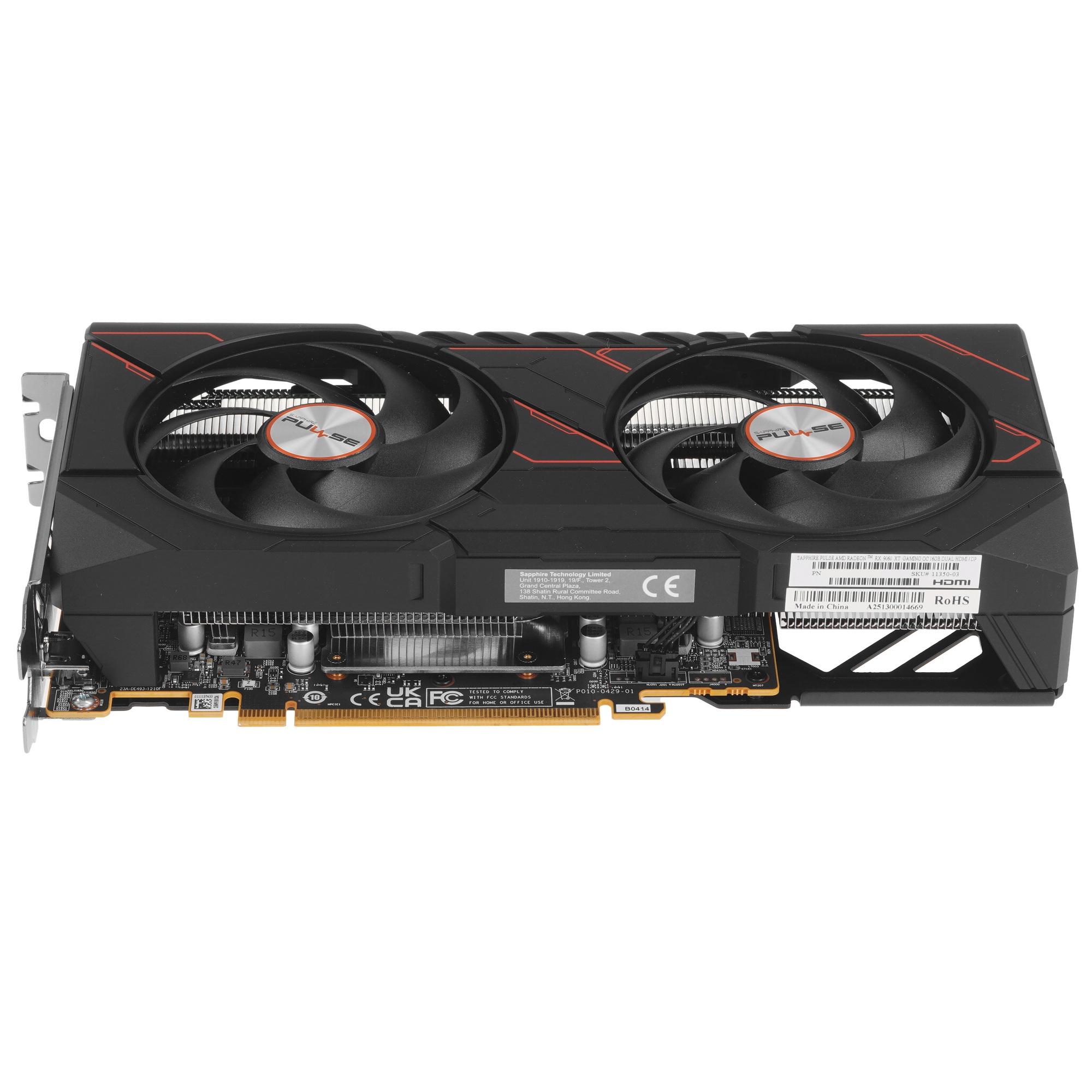 Видеокарта Sapphire PCI-E 5.0 11350-03-20G PULSE AMD RADEON RX 9060 XT GAMING OC 16GB DUAL AMD Radeo