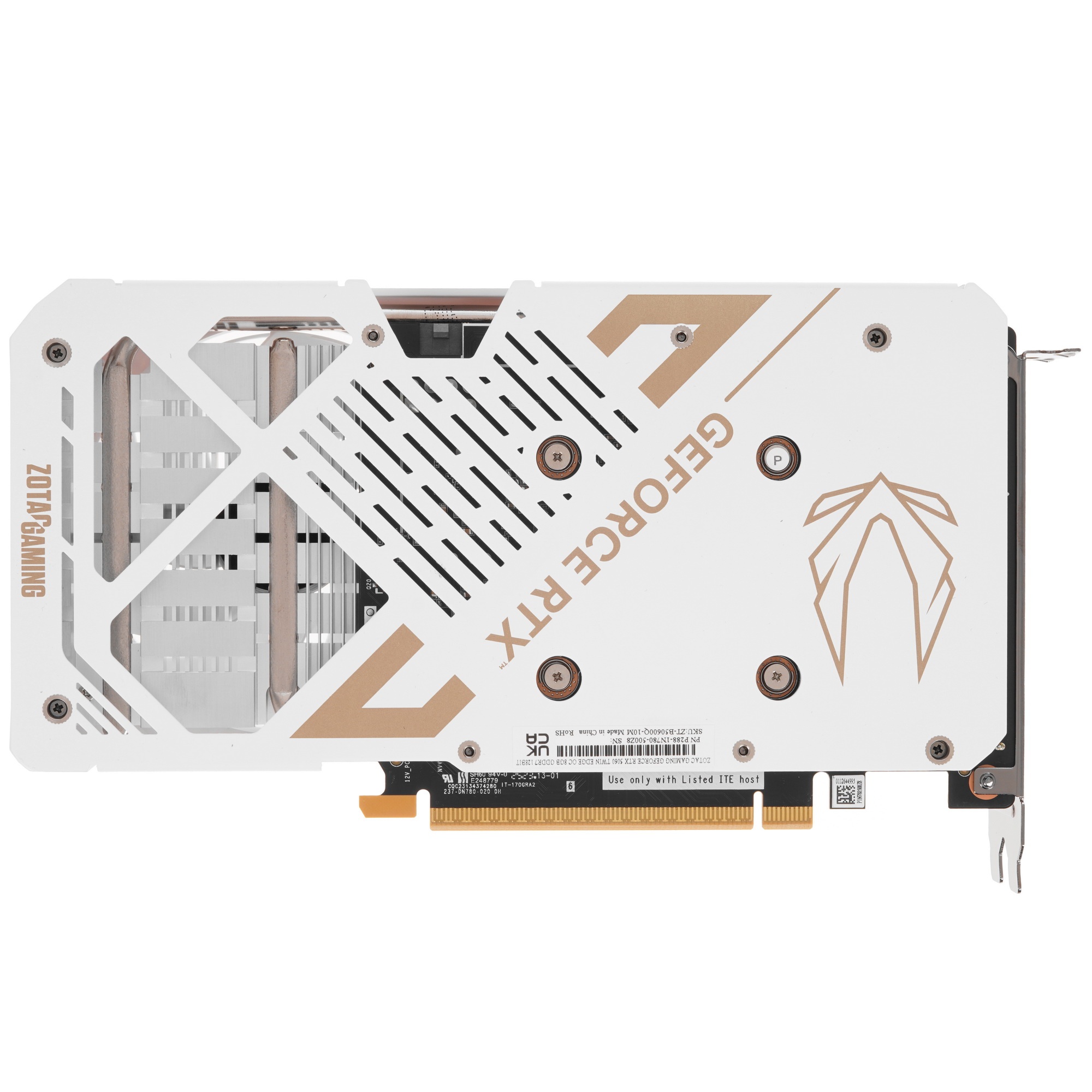 Видеокарта Zotac PCI-E 5.0 RTX 5060 TWIN EDGE OC WHITE ED NVIDIA GeForce RTX 5060 8Gb 128bit GDDR7 2