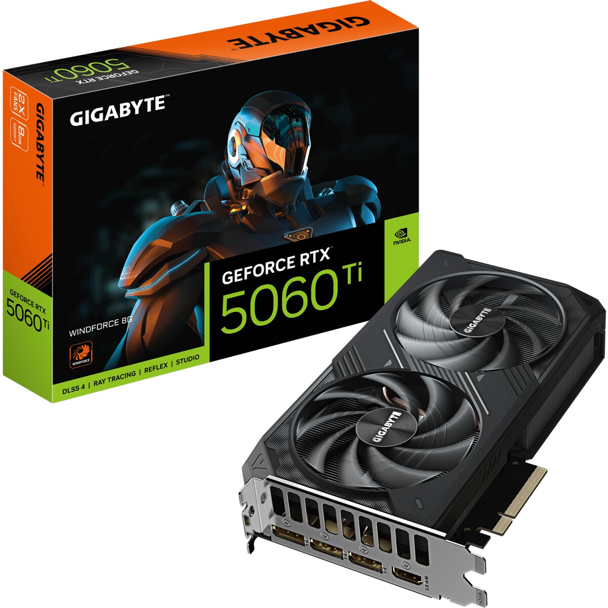Видеокарта Gigabyte PCI-E 5.0 GV-N506TWF2MAX-8GD NVIDIA GeForce RTX 5060TI 8Gb 128bit GDDR7 2587/280