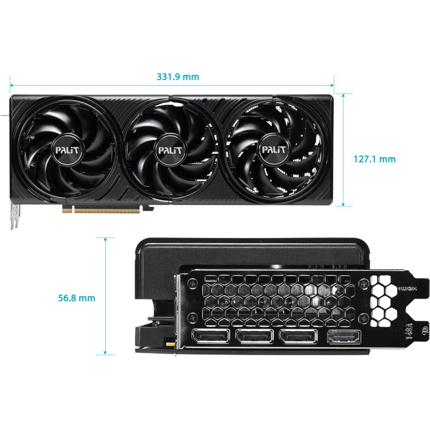 Видеокарта Palit PCI-E 5.0 PA-RTX5080 INFINITY 3 NVIDIA GeForce RTX 5080 16Gb 256bit GDDR7 2295/3000