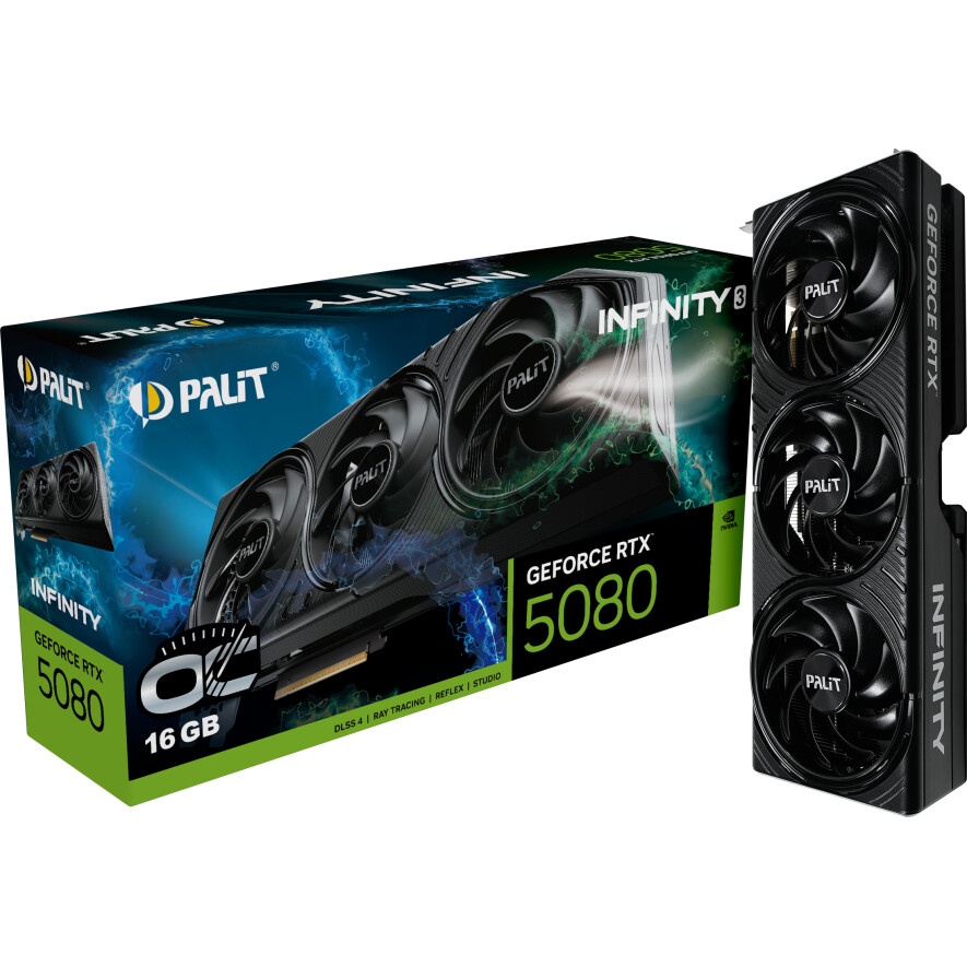 Видеокарта Palit PCI-E 5.0 PA-RTX5080 INFINITY 3 NVIDIA GeForce RTX 5080 16Gb 256bit GDDR7 2295/3000