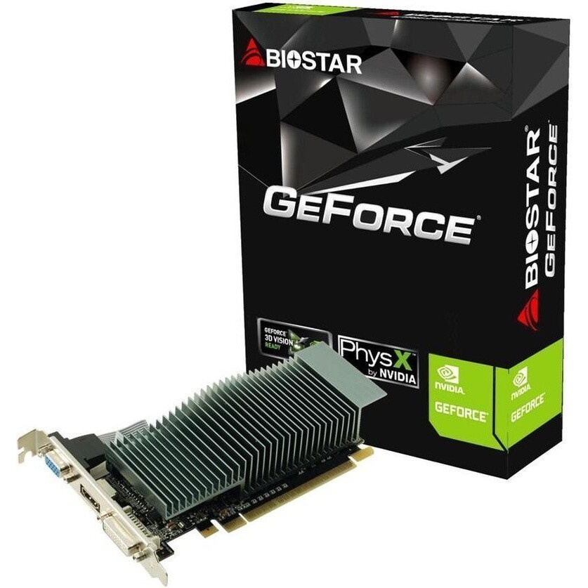 Видеокарта Biostar PCI-E G210-1GB D3 LP NVIDIA GeForce 210 1Gb 64bit DDR3 589/1333 DVIx1 HDMIx1 CRTx