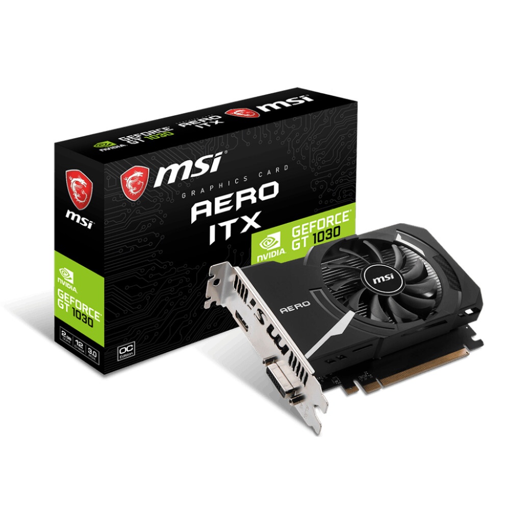 Видеокарта MSI PCIE16 GT1030 2GB GDDR4 GT 1030 AERO ITX 2GD4 OC