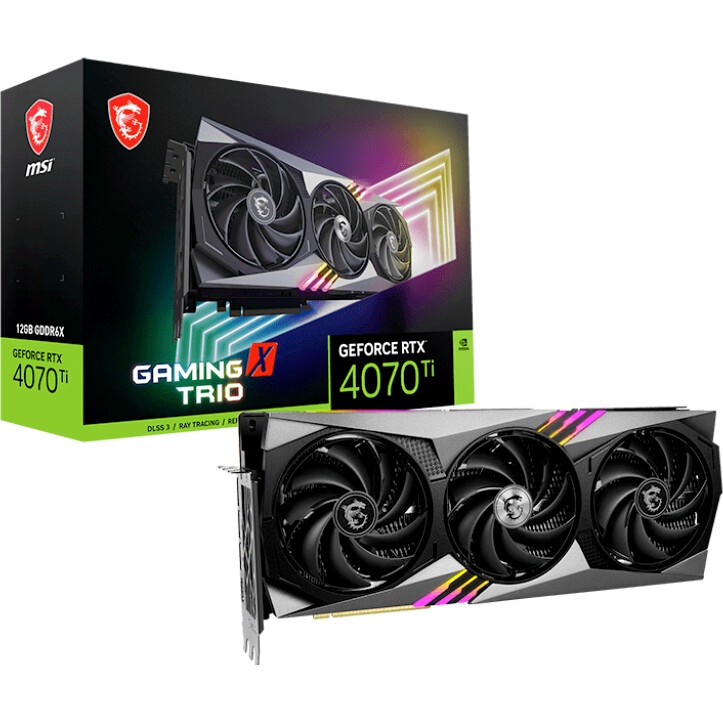 Видеокарта MSI RTX4070Ti GAMING X TRIO 12G GDDR6X 2745/21000 HDMIx1 DPx3 HDCP Ret