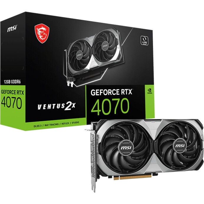 Видеокарта NVIDIA GeForce RTX 4070 MSI 12GB (RTX 4070 VENTUS 2X E1 12G)