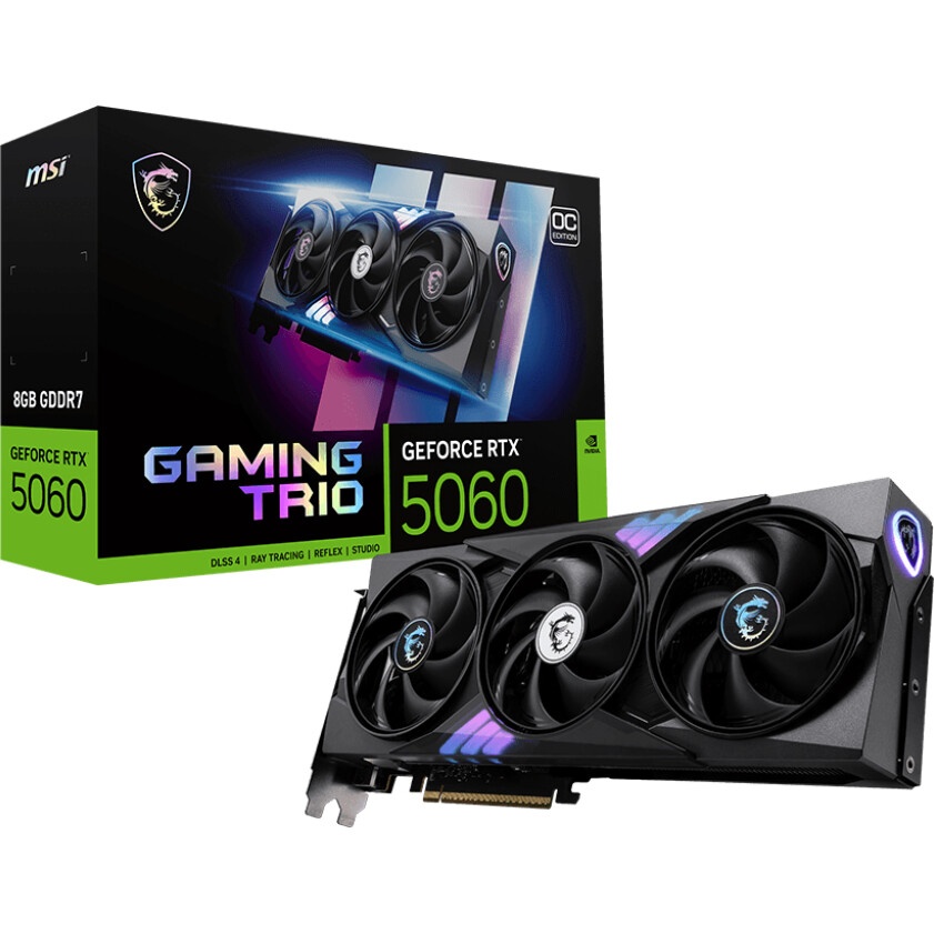 Видеокарта Gigabyte RTX5060 GAMING OC 8GB GDDR7 128bit 3xDP HDMI 3FAN RTL
