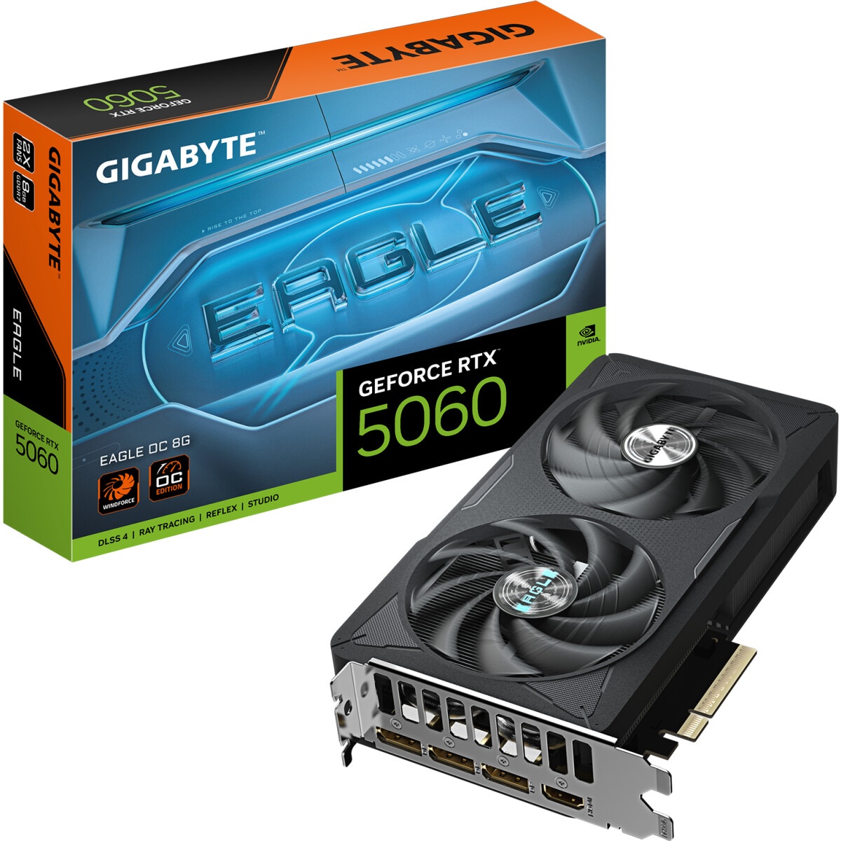 Видеокарта Gigabyte RTX5060 WINDFORCE MAX OC 8GB GDDR7 128bit 3xDP HDMI 2FAN RTL