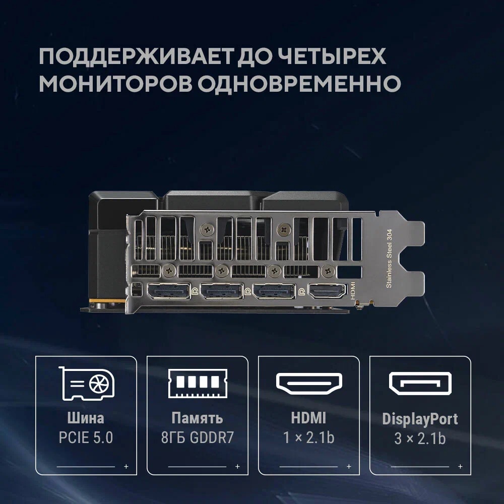 Видеокарта Gigabyte RTX5060 WINDFORCE MAX OC 8GB GDDR7 128bit 3xDP HDMI 2FAN RTL