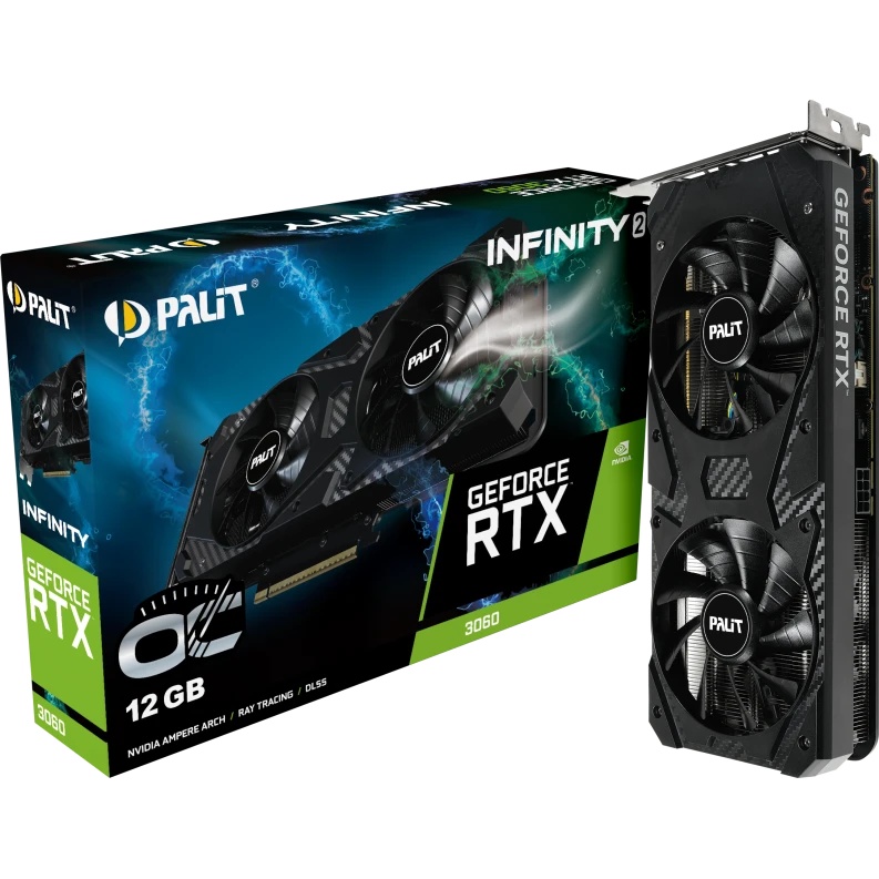 Видеокарта Palit PCI-E 4.0 PA-RTX3060 INFINITY 2 OC NVIDIA GeForce RTX 3060 12Gb 192bit GDDR6 1320/1
