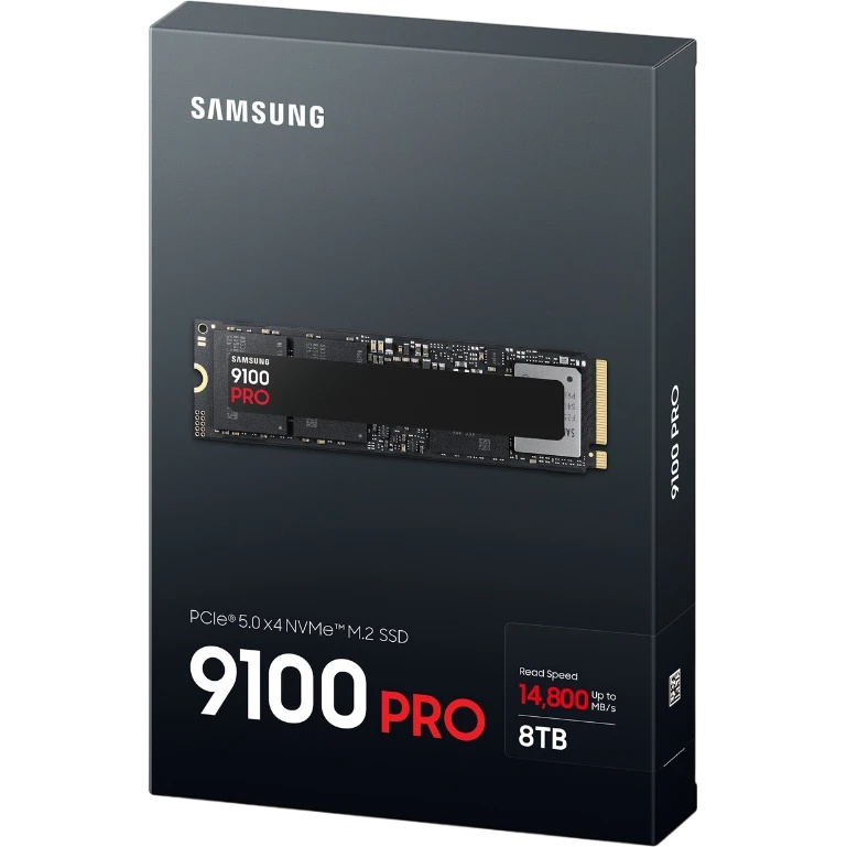 Накопитель SSD Samsung M.2 2280 8TB 9100 PRO черный Client SSD PCIe Gen5x4 with NVMe, 14800/13400, M