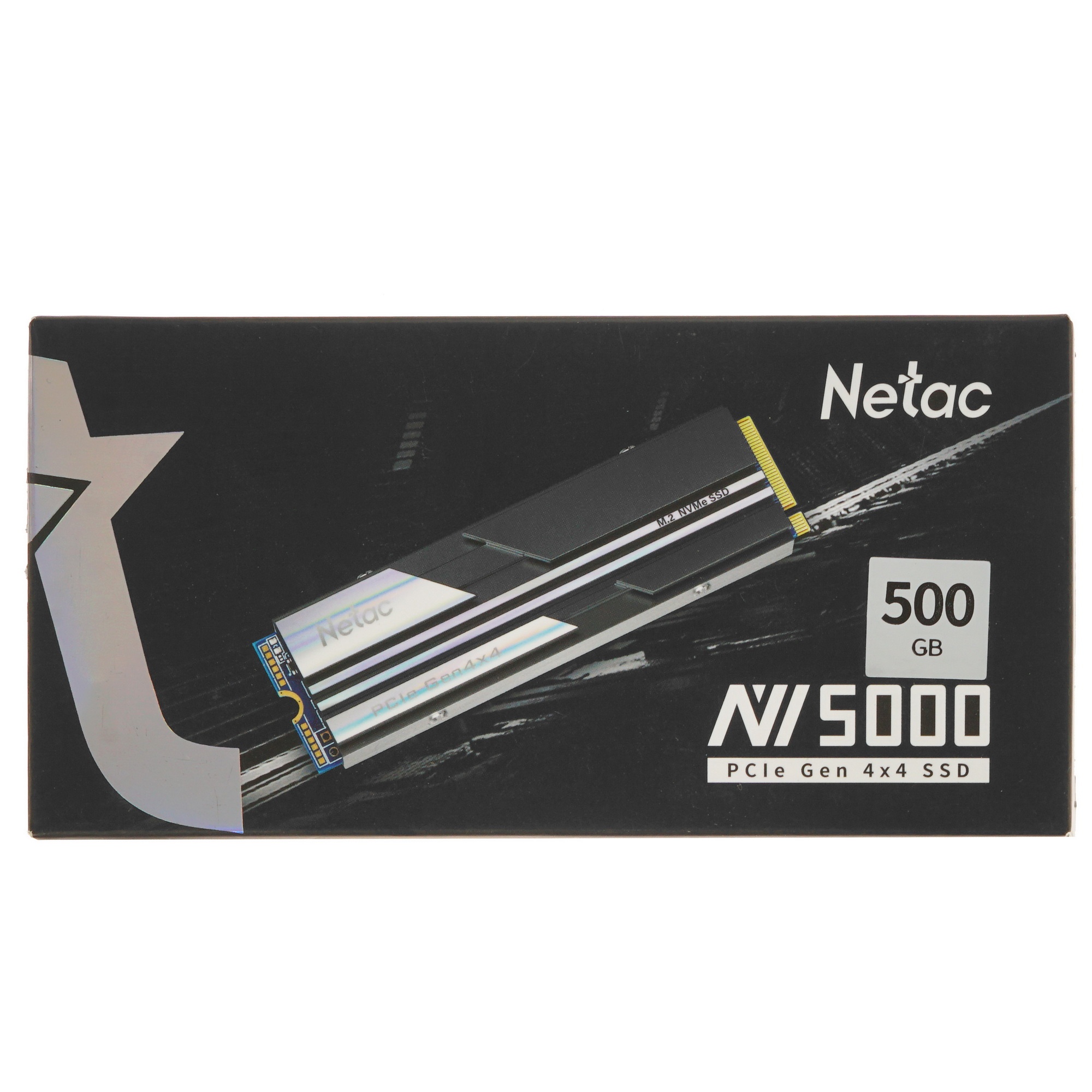 Накопитель SSD Netac NV5000, 500GB, M.2 2280, PCIe 4.0 x4, NVMe, R/W 5000/2500, с радиатором