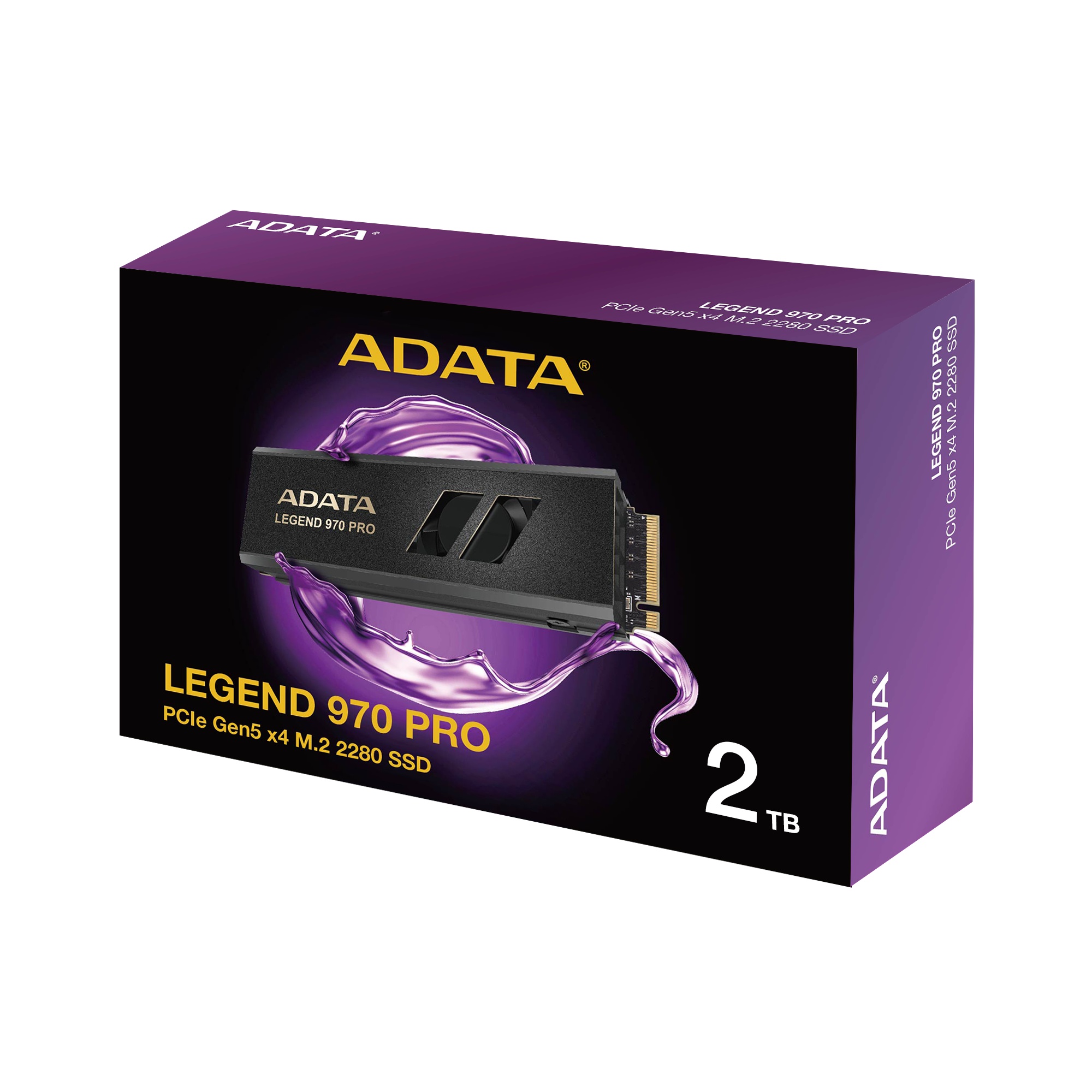 Накопитель SSD ADATA Legend 970 Pro, 2TB, PCIe 5.0 x4, M.2 2280, NVMe, R/W 14000/10000, активное охл