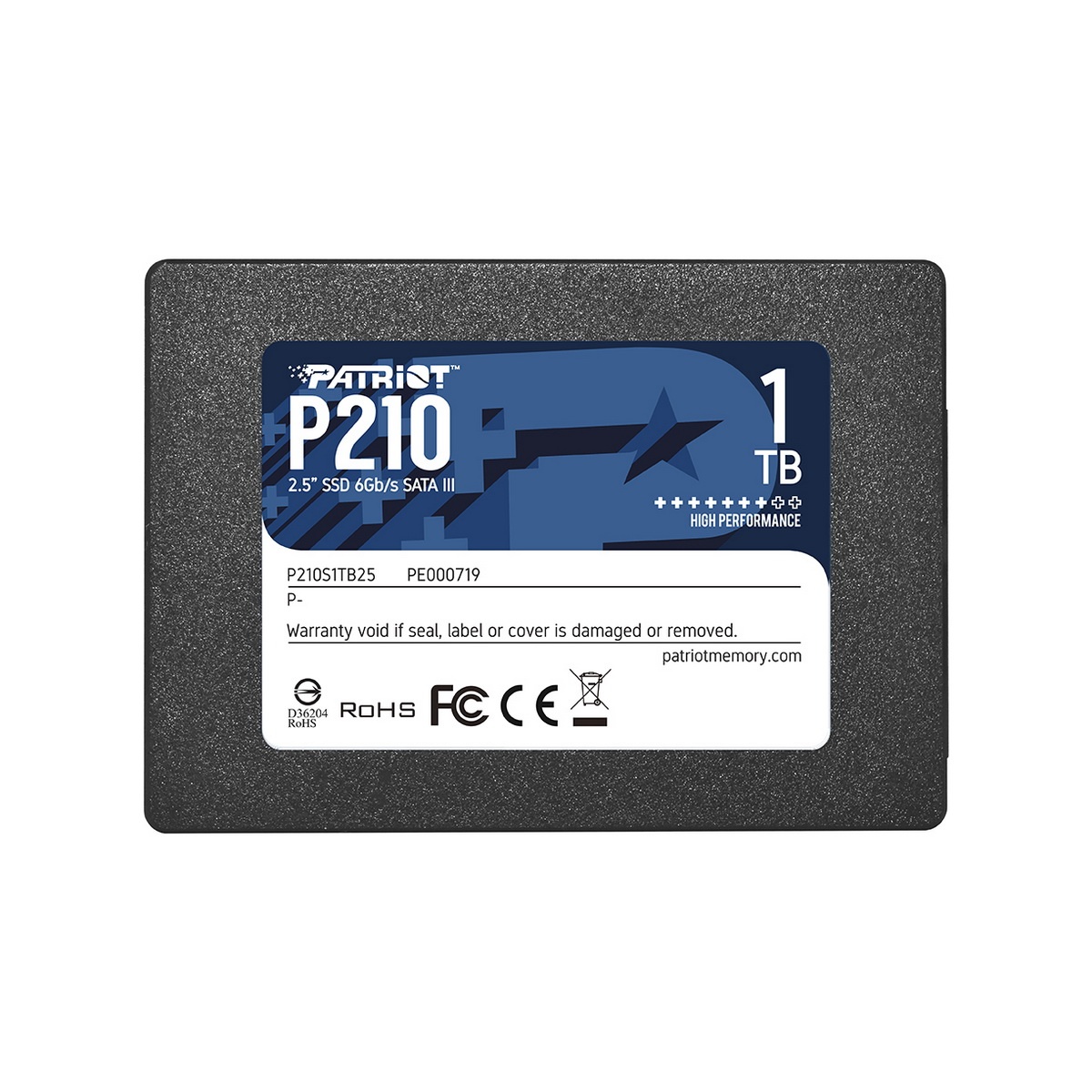 Накопитель SSD Patriot P210, 1TB, SATA III, 2.5", R/W 520/430