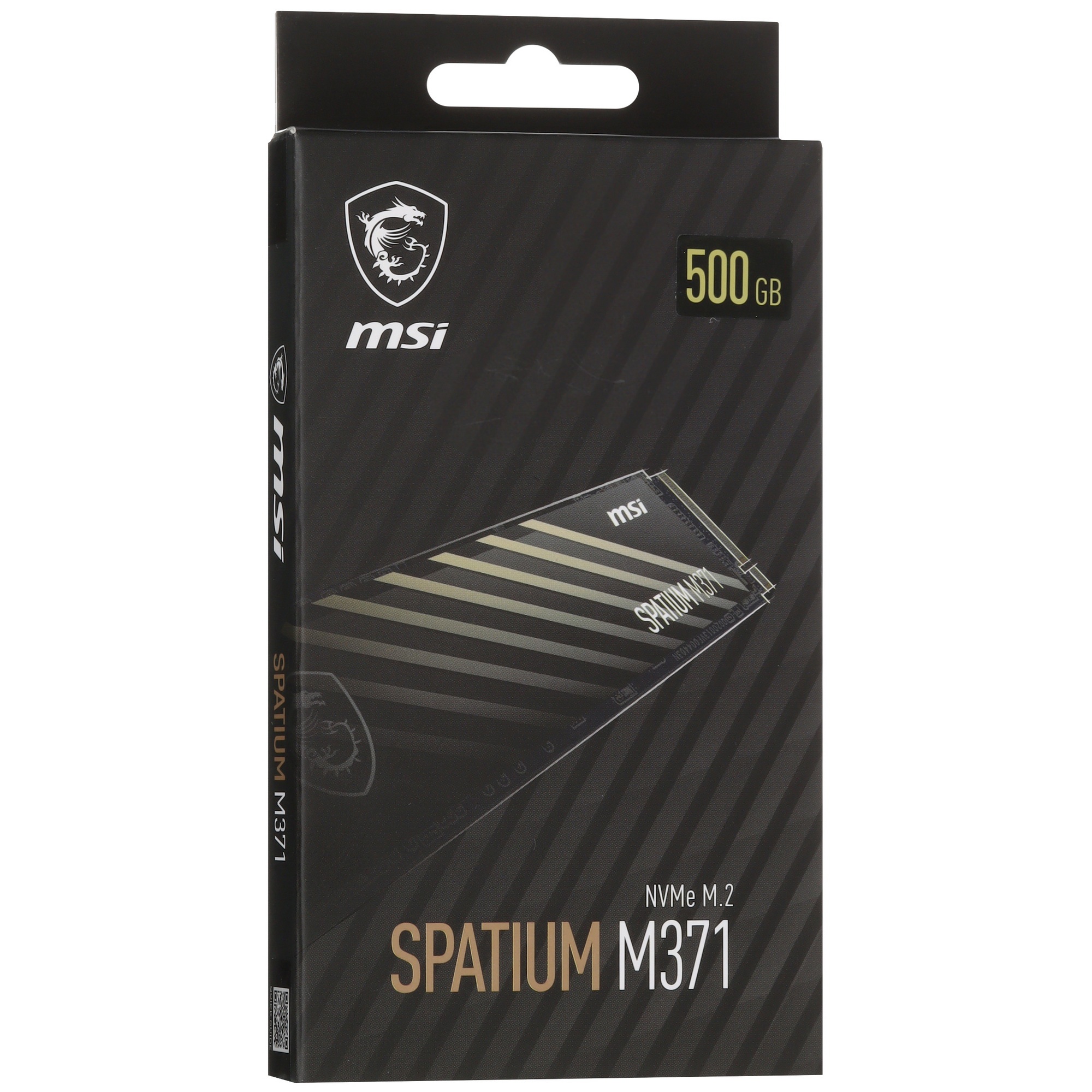Накопитель SSD MSI 500GB SPATIUM M371 M.2(22x80mm), NVMe, PCIe 3.0 x4, 3D TLC, R/W 2200/1150, IOPs 6
