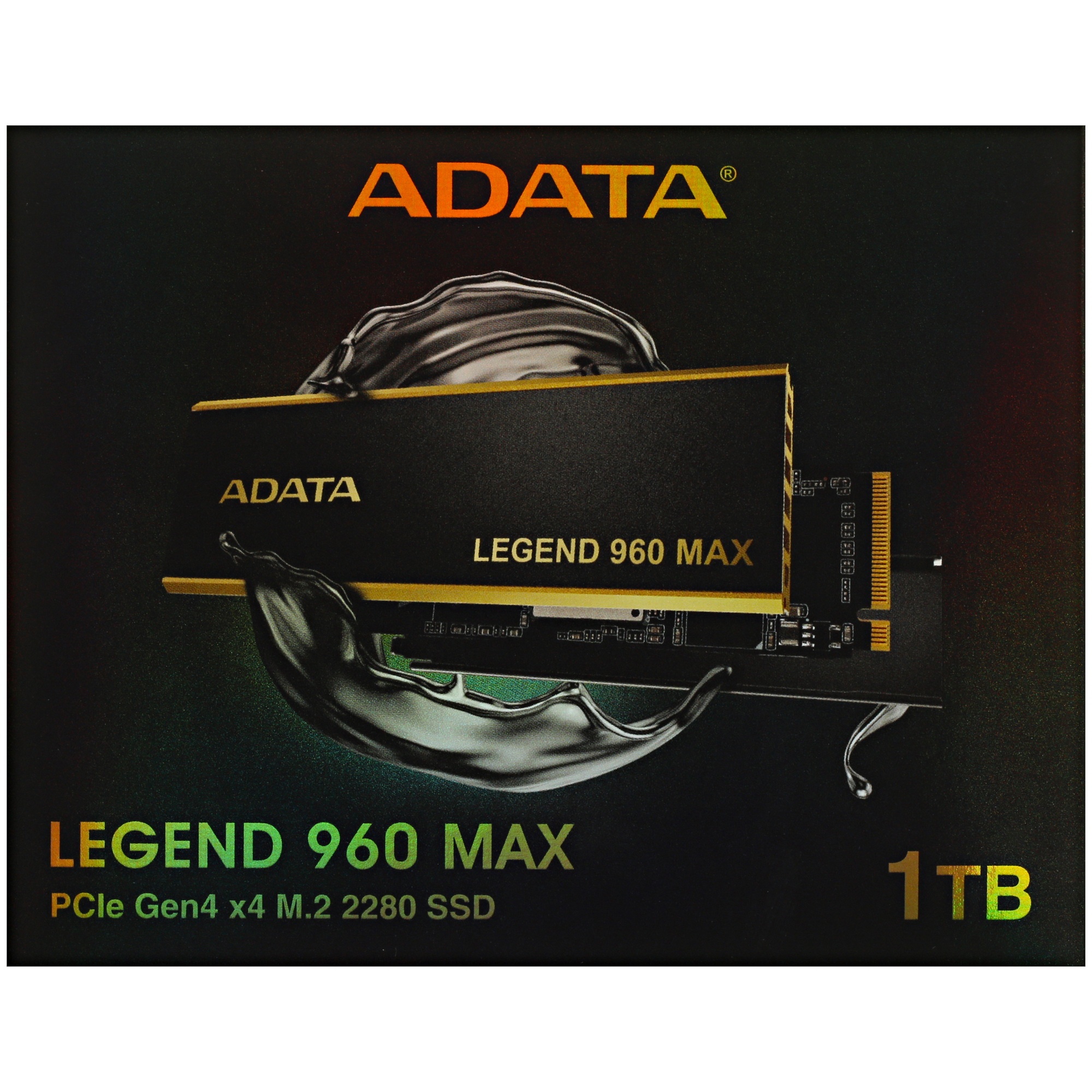 Накопитель SSD ADATA LEGEND 960 MAX, 1Tb, PCIe 4.0 x4, M.2 2280, NVMe, R/W 7400/6000, с радиатором