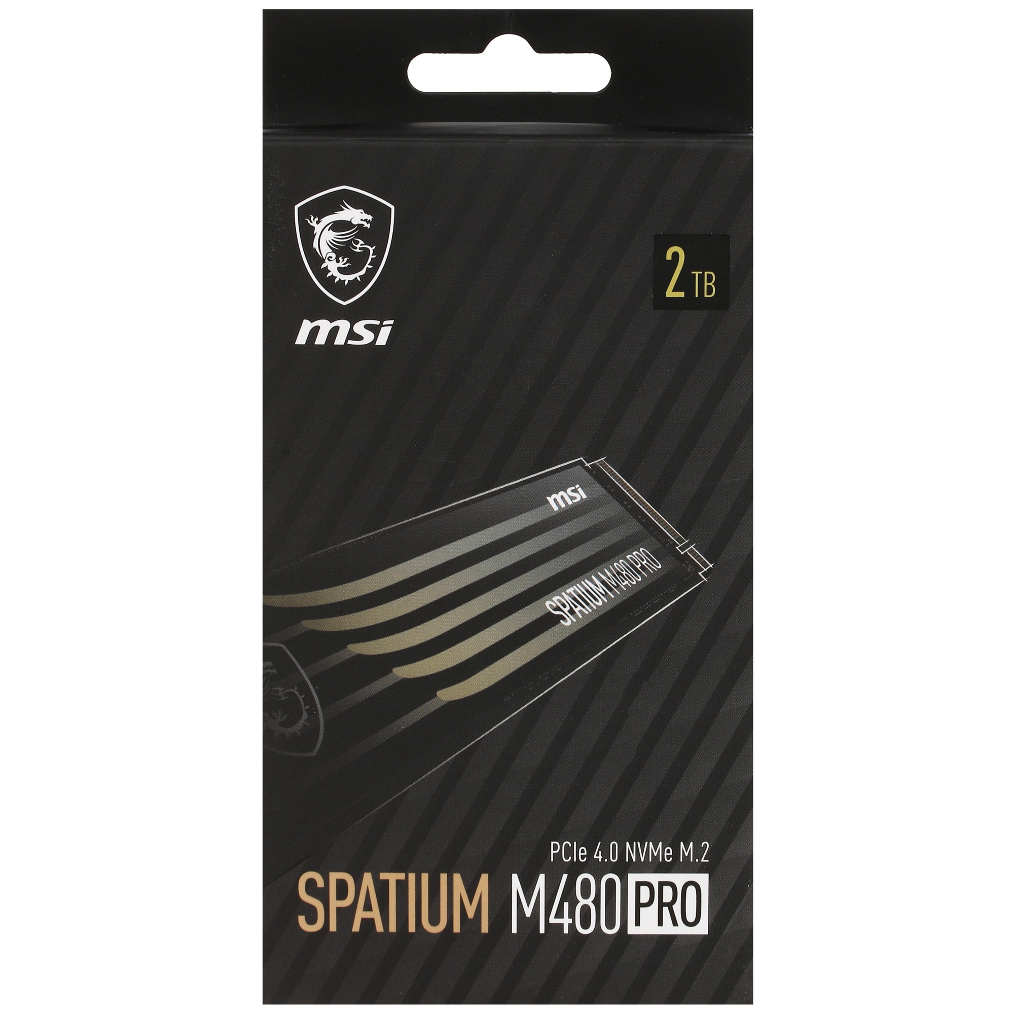 Накопитель SSD MSI SPATIUM M480 PRO, 2TB, M.2 2280, PCIe 4.0 x4, NVMe, R/W 7400/7000