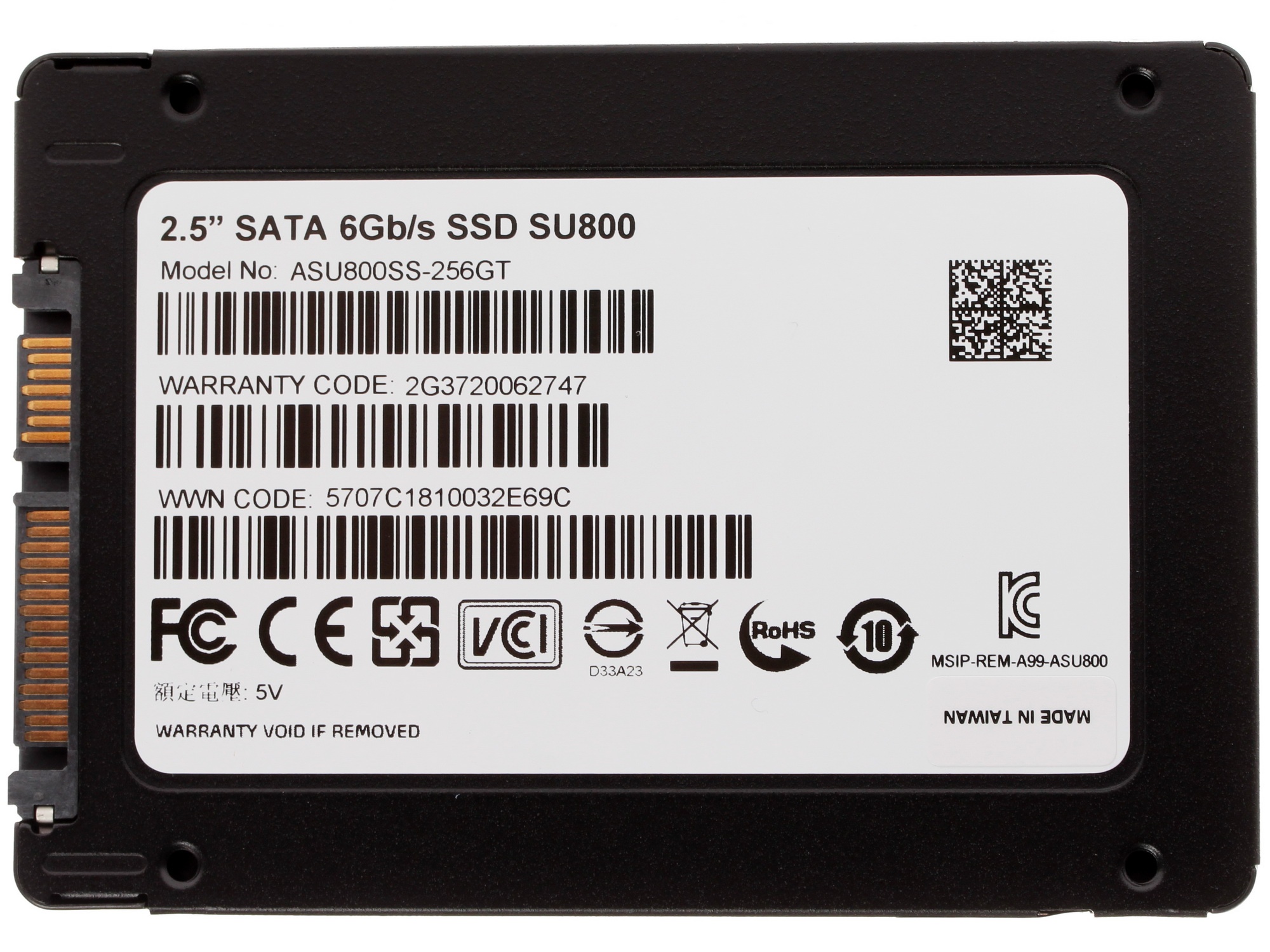 Накопитель SSD ADATA SU800, 256Gb, SATA III, 2.5", R/W 560/520